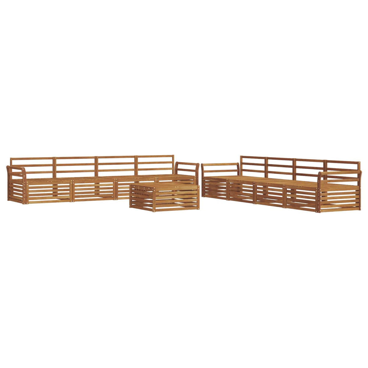 Set vanjskih sofa 9 kom. Prirodna Čvrsto drvo akacije