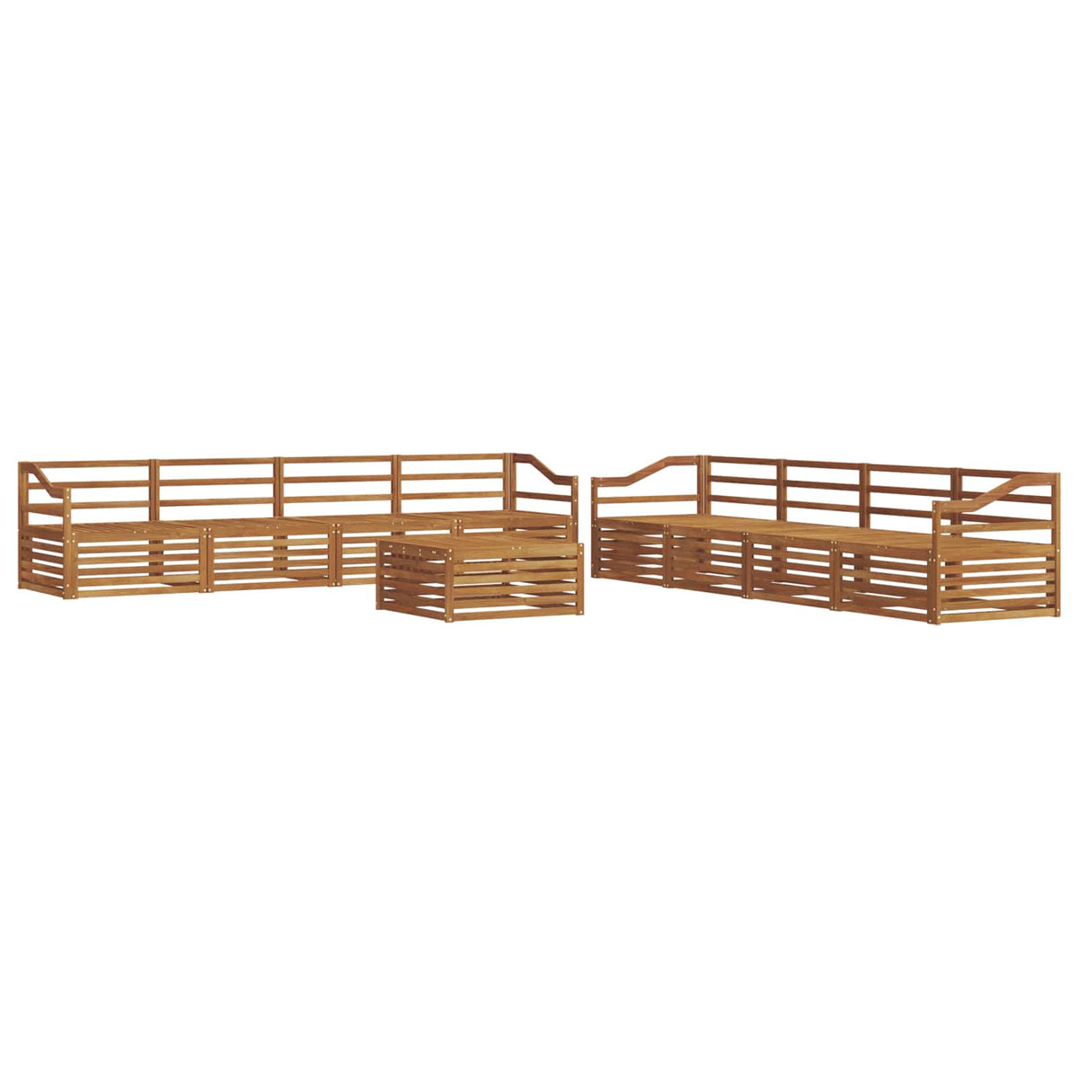 Set vanjskih sofa 9 kom. Prirodna Čvrsto drvo akacije