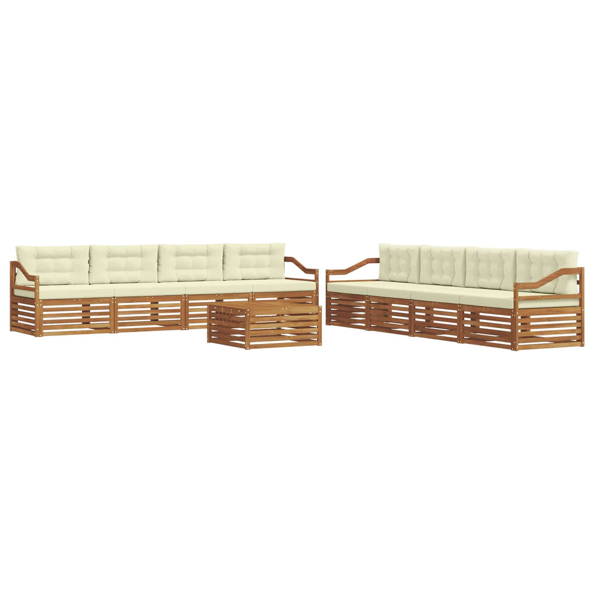 Set vanjskih sofa 9 kom. Prirodna i krem