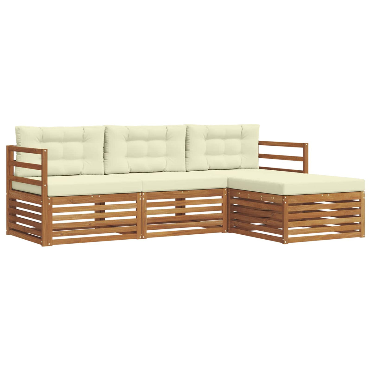 Set vanjskih sofa Prirodna i krem 245,5 x 162,5 x 73 cm