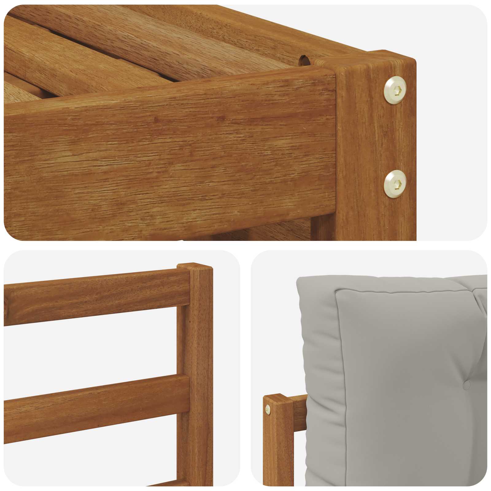 Set vanjskih sofa s jastukom Prirodna i svijetlo siva