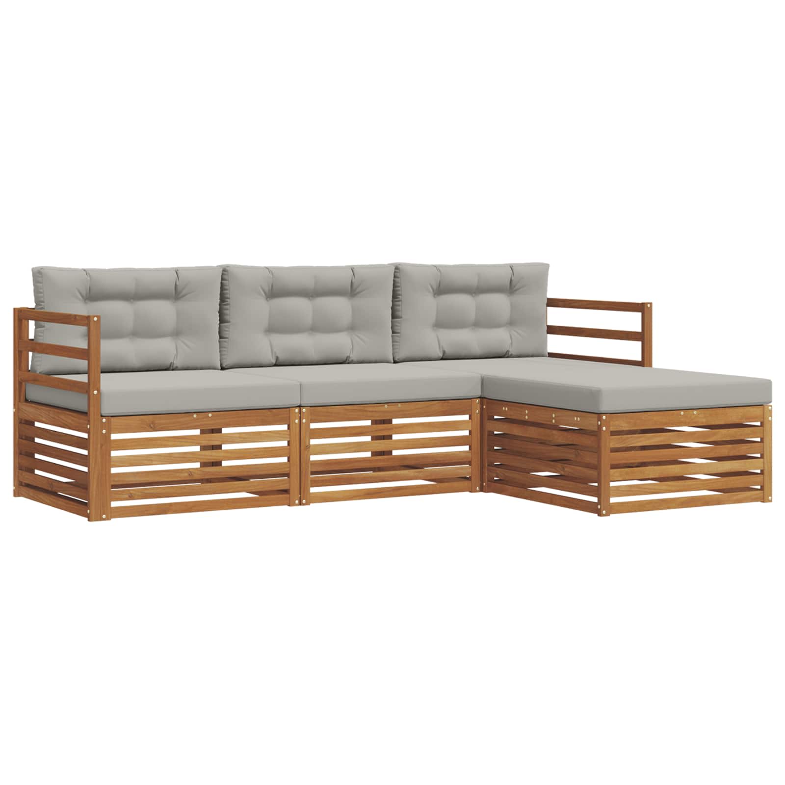 Set vanjskih sofa s jastukom Prirodna i svijetlo siva