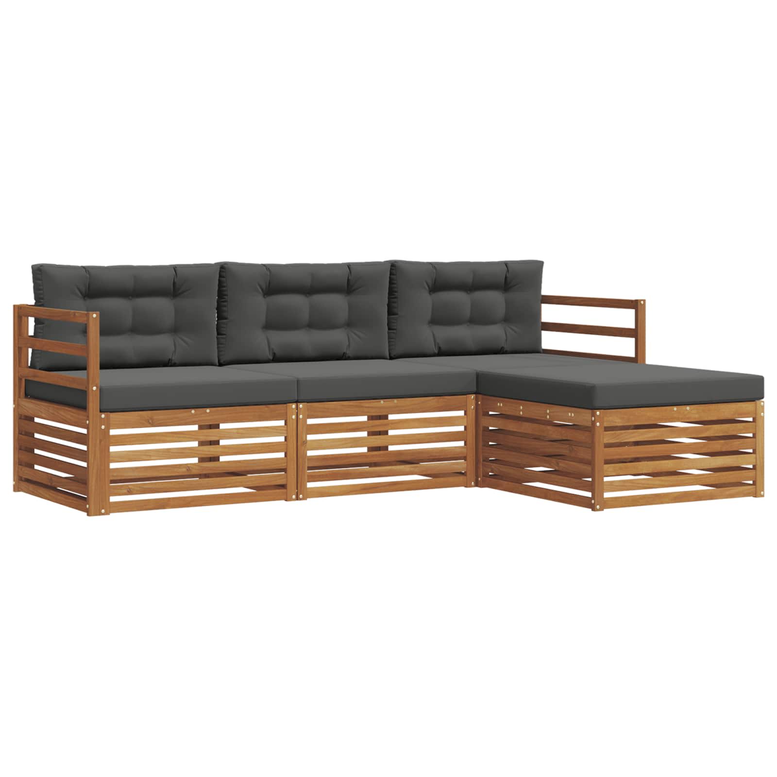 Set vanjskih sofa Prirodna i antracit 245,5 x 162,5 x 73 cm