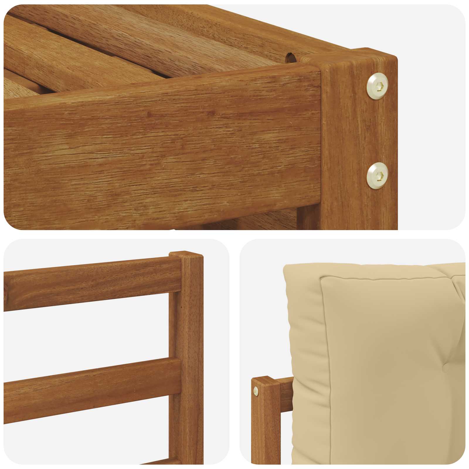 Set vanjskih sofa Prirodna i bež 245,5 x 162,5 x 73 cm