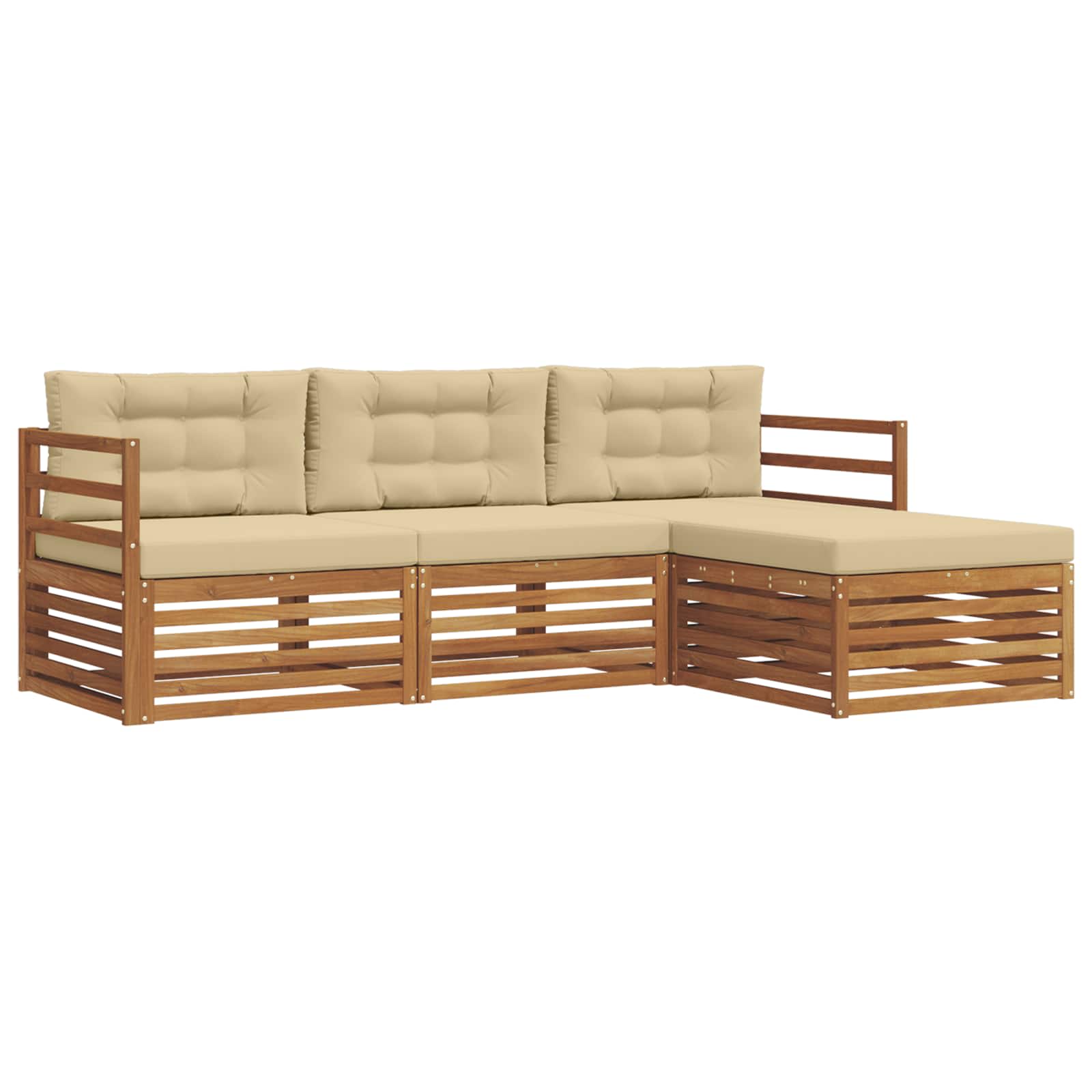 Set vanjskih sofa Prirodna i bež 245,5 x 162,5 x 73 cm