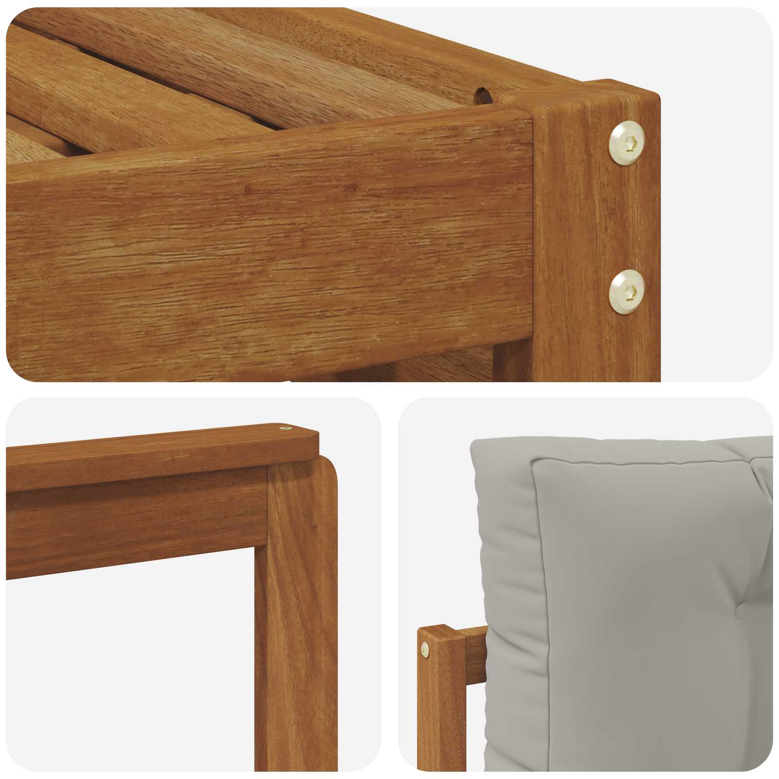 Set vanjskih sofa s jastukom Prirodna i svijetlo siva