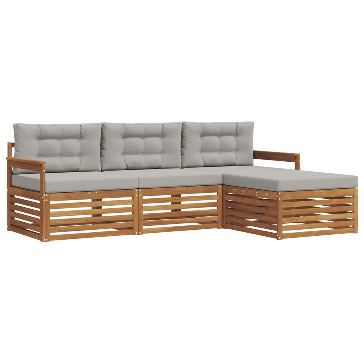 Set vanjskih sofa s jastukom Prirodna i svijetlo siva