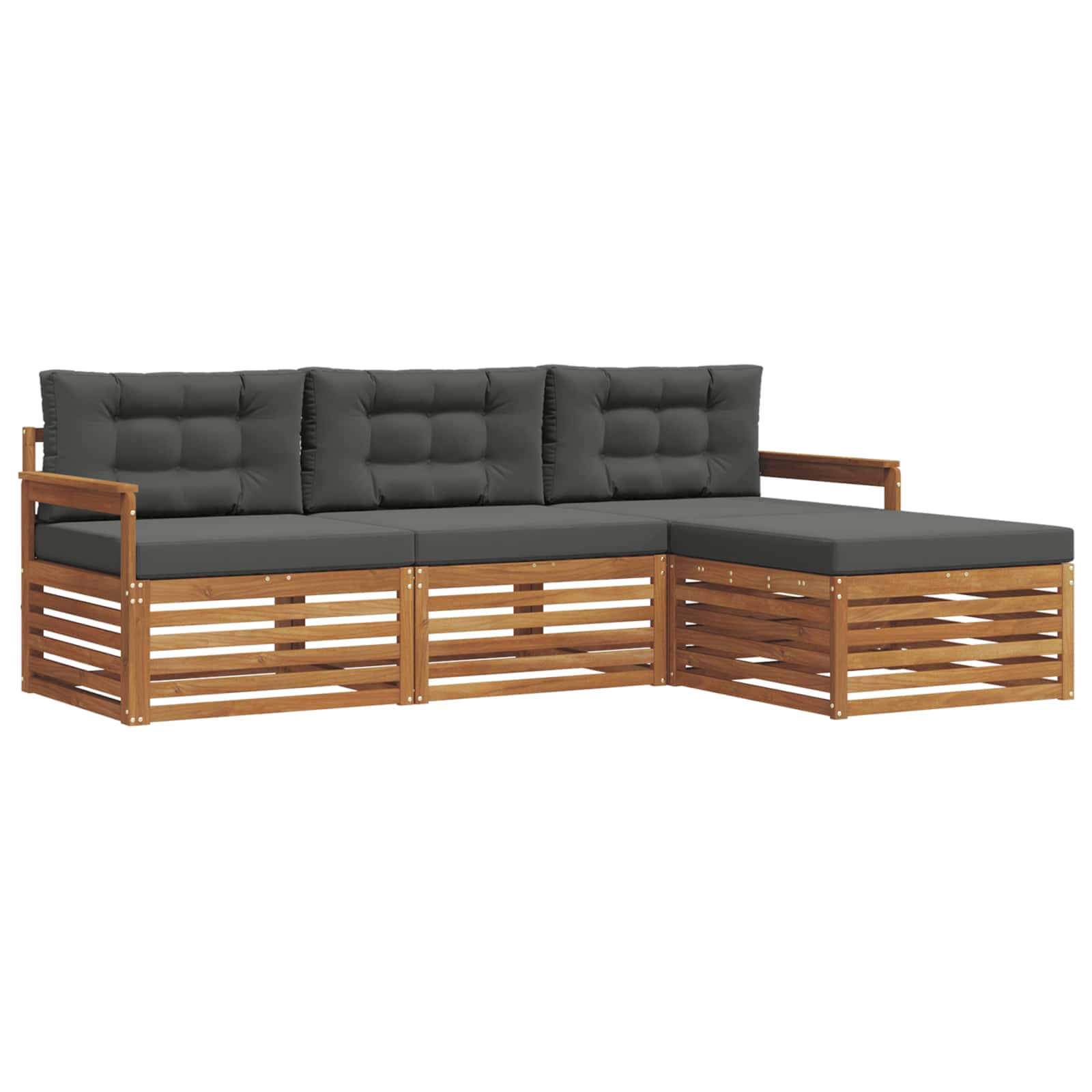 Set vanjskih sofa Prirodna i antracit 249,5 x 162,5 x 73 cm