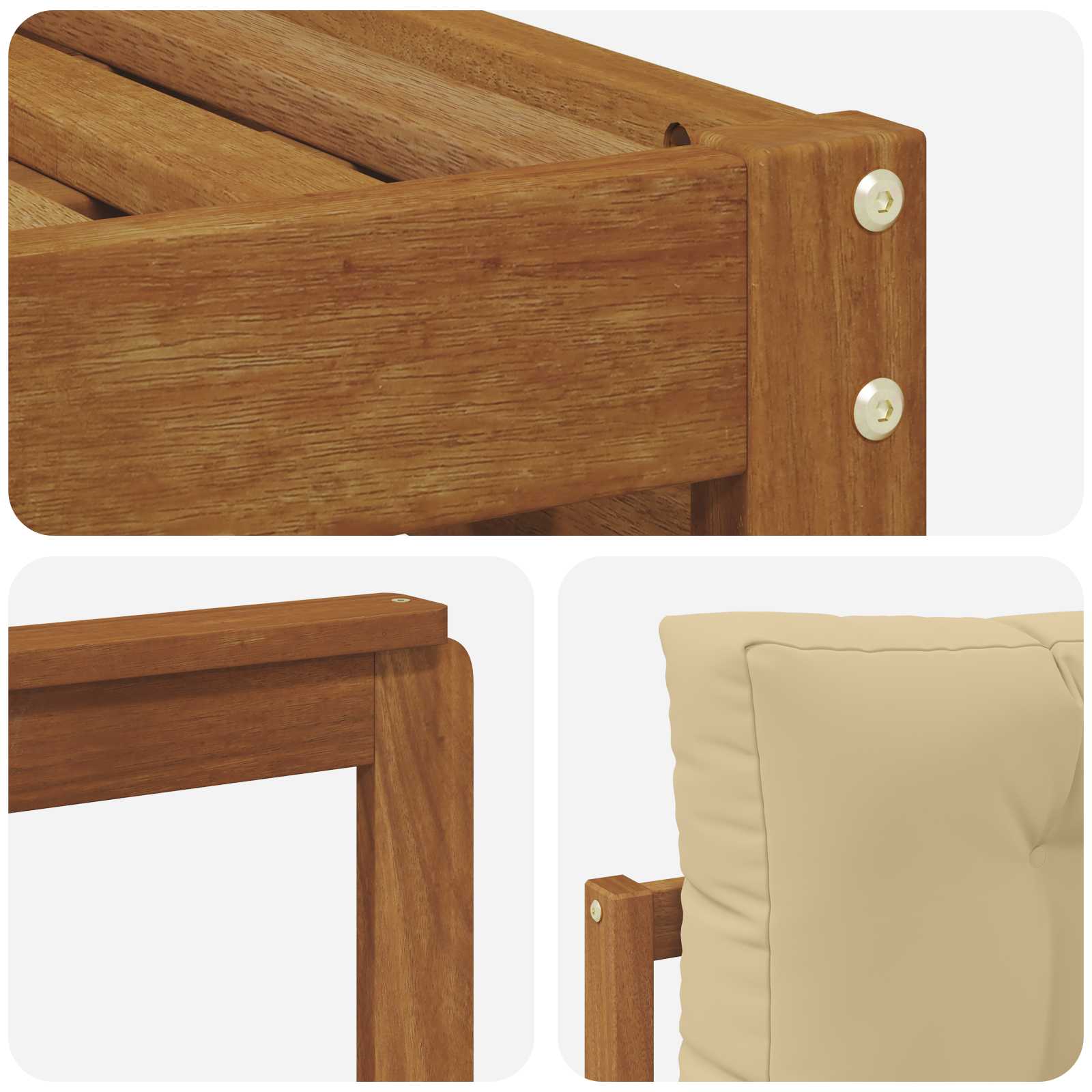 Set vanjskih sofa Prirodna i bež 249,5 x 162,5 x 73 cm