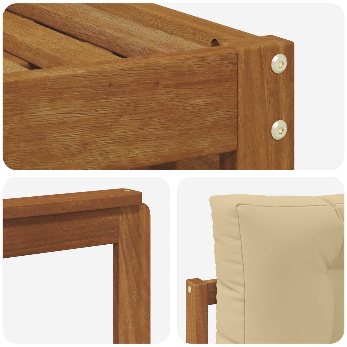 Set vanjskih sofa Prirodna i bež 249,5 x 162,5 x 73 cm