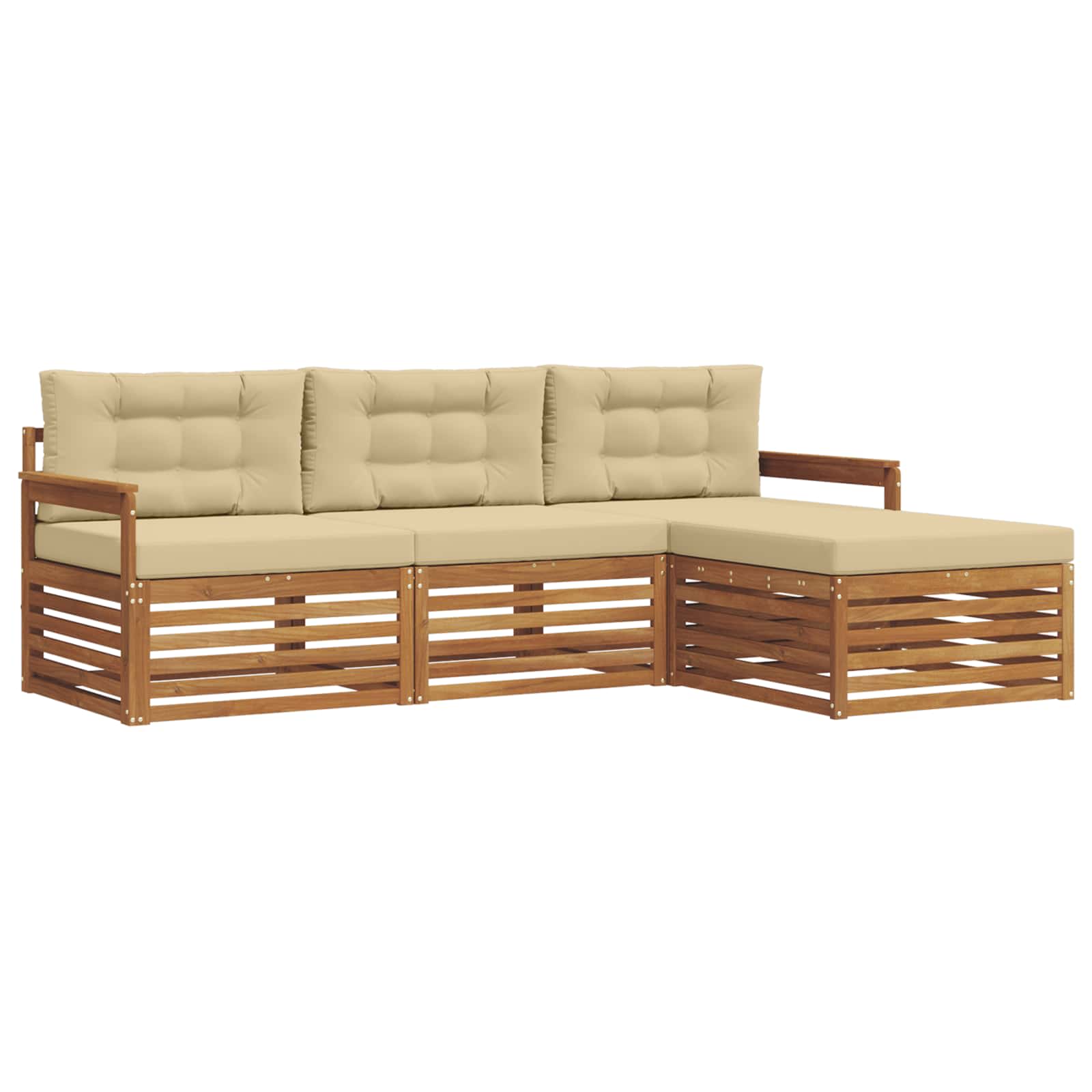 Set vanjskih sofa Prirodna i bež 249,5 x 162,5 x 73 cm