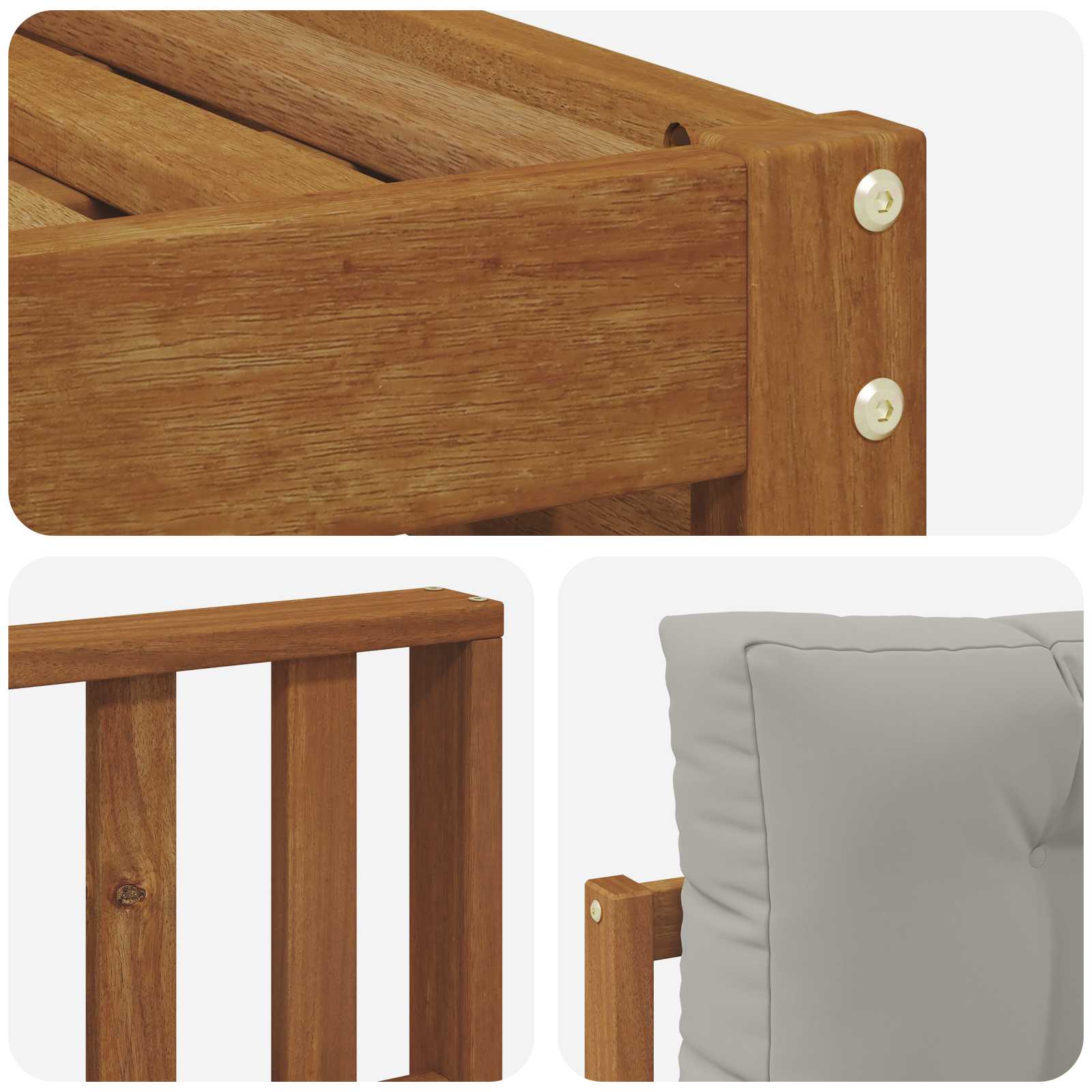 Set vanjskih sofa s jastukom Prirodna i svijetlo siva