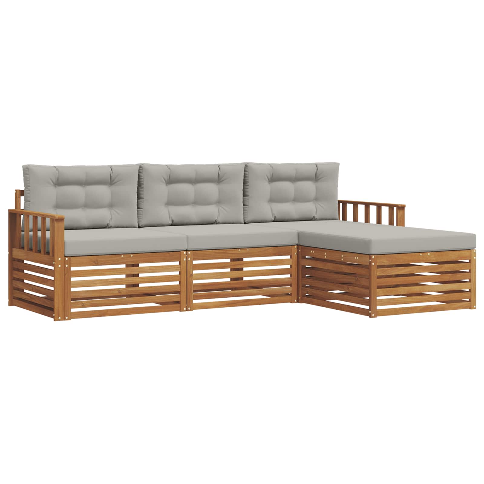 Set vanjskih sofa s jastukom Prirodna i svijetlo siva