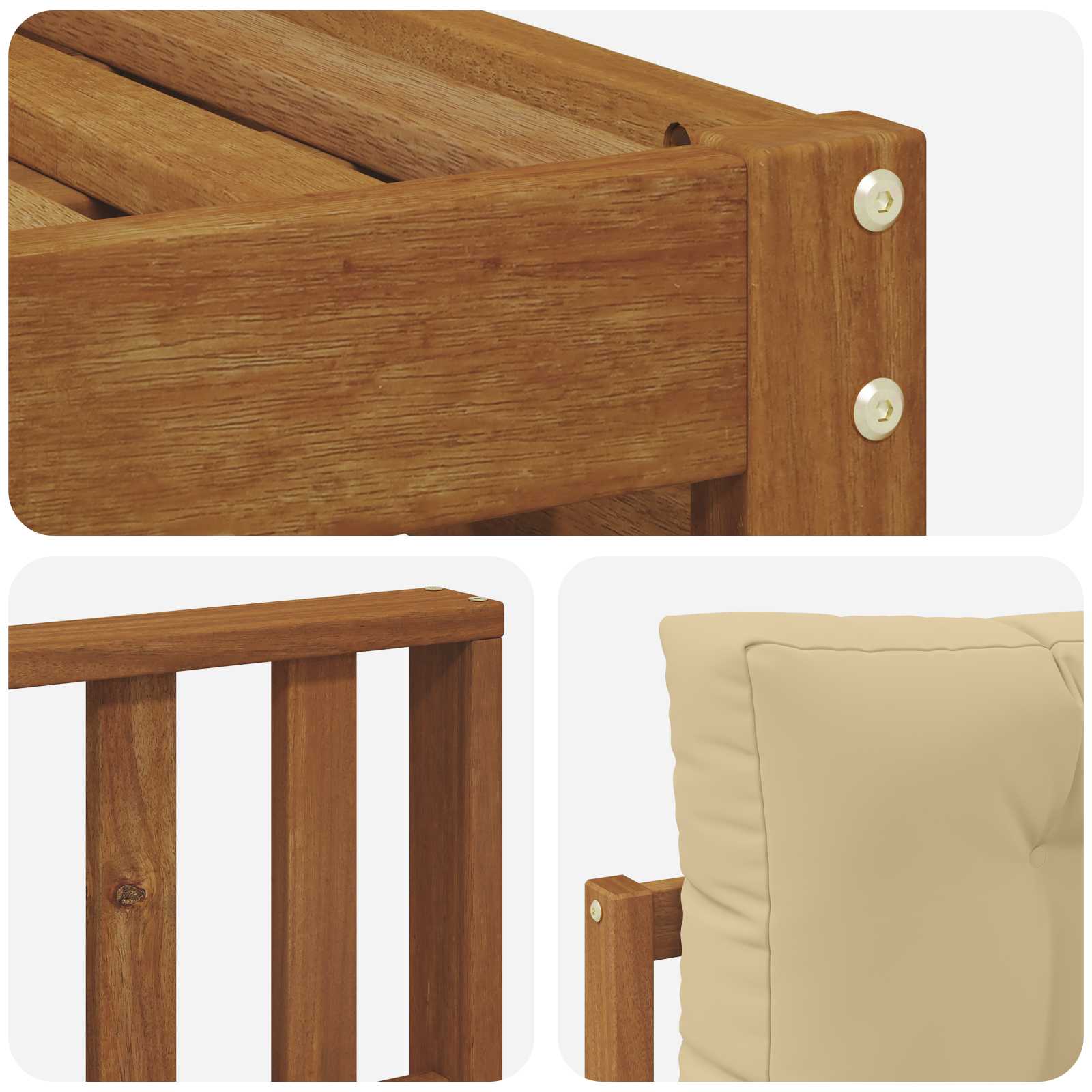 Set vanjskih sofa Prirodna i bež 249,5 x 162,5 x 73 cm