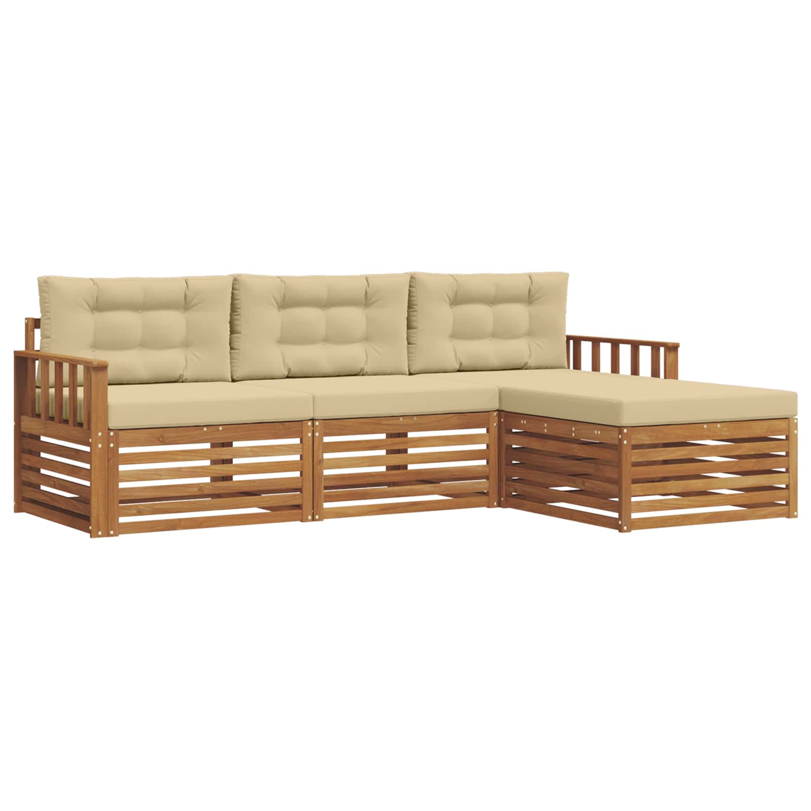 Set vanjskih sofa Prirodna i bež 249,5 x 162,5 x 73 cm