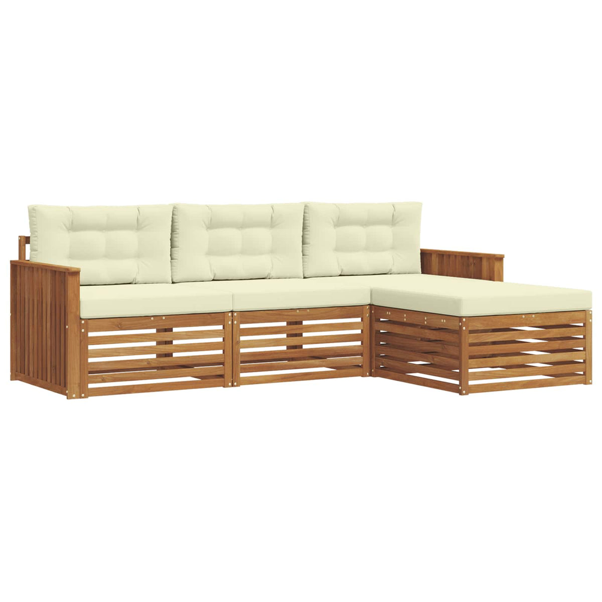 Set vanjskih sofa 4 kom. Prirodna i krem