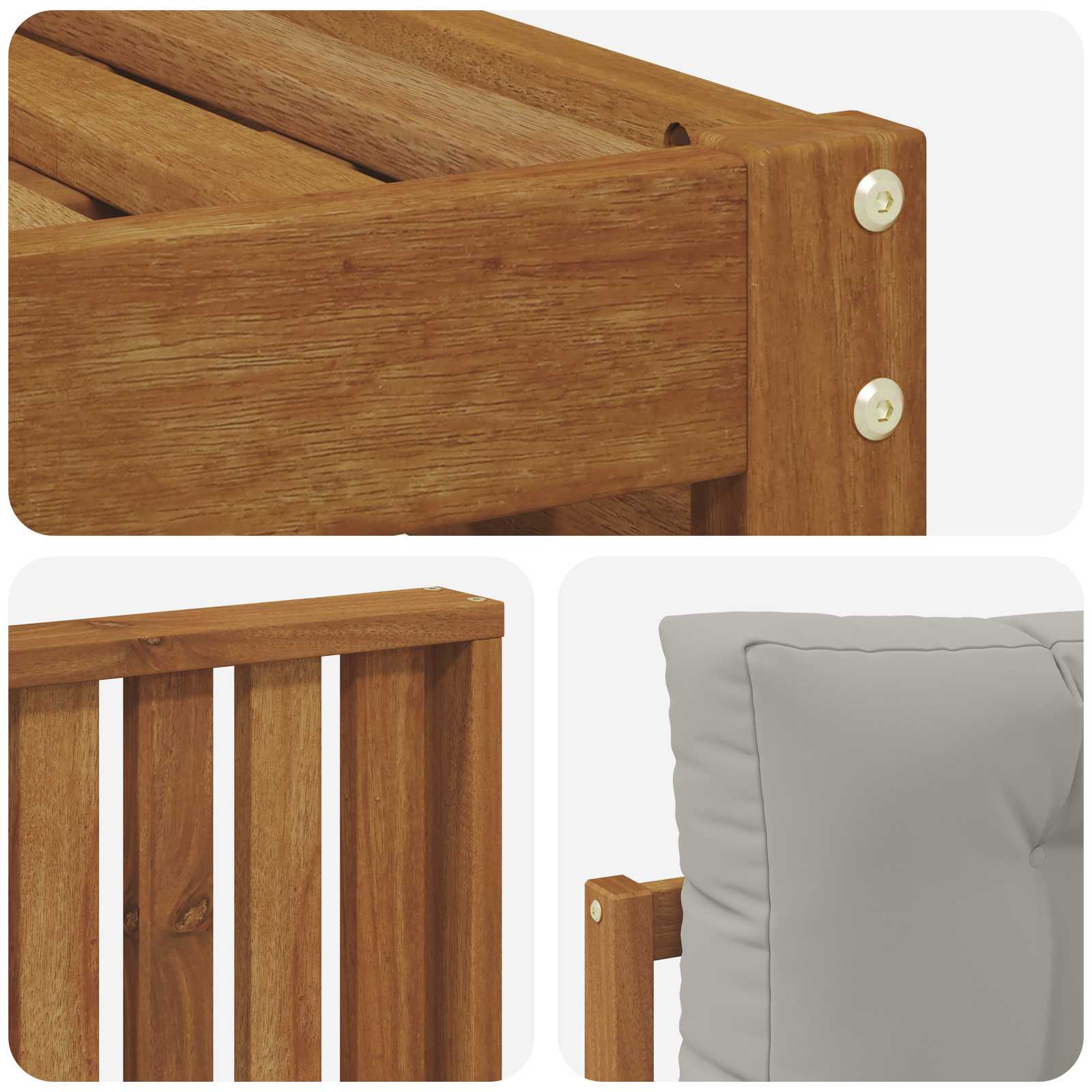 Set vanjskih sofa s jastukom Prirodna i svijetlo siva