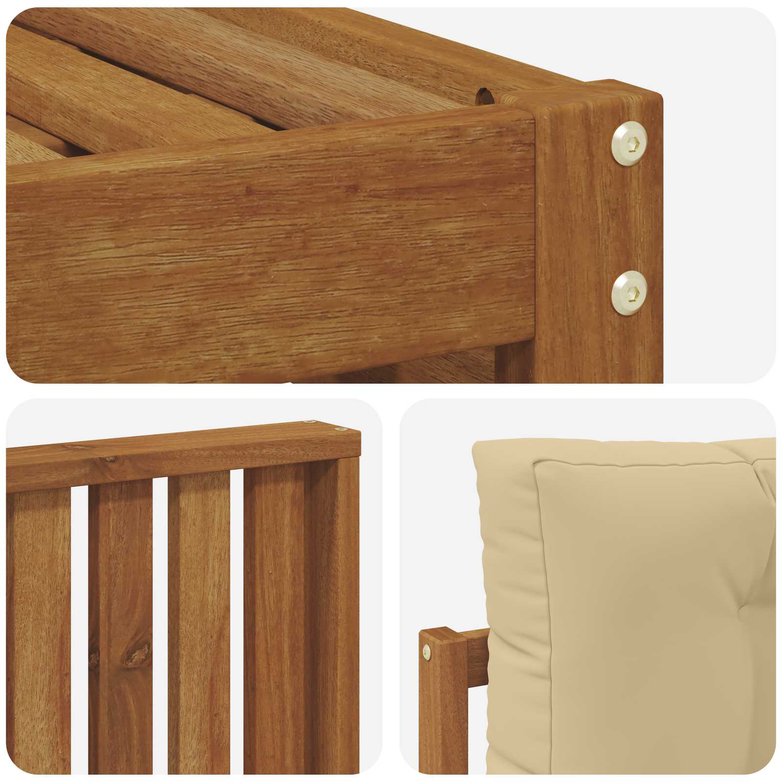 Set vanjskih sofa Prirodna i bež 249,5 x 162,5 x 73 cm