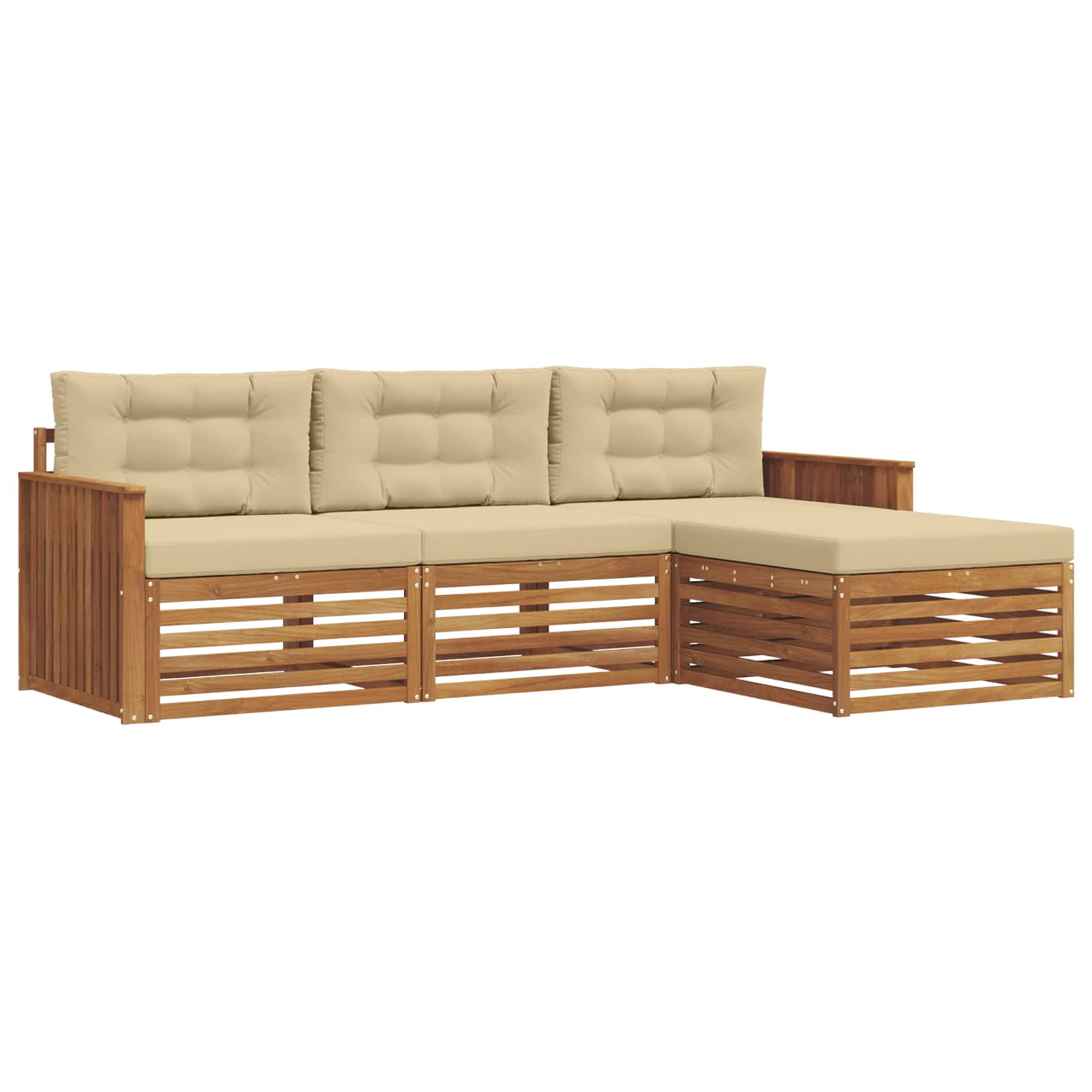 Set vanjskih sofa Prirodna i bež 249,5 x 162,5 x 73 cm