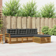 Set vanjskih sofa Prirodna i antracit 254 x 162,5 x 73 cm