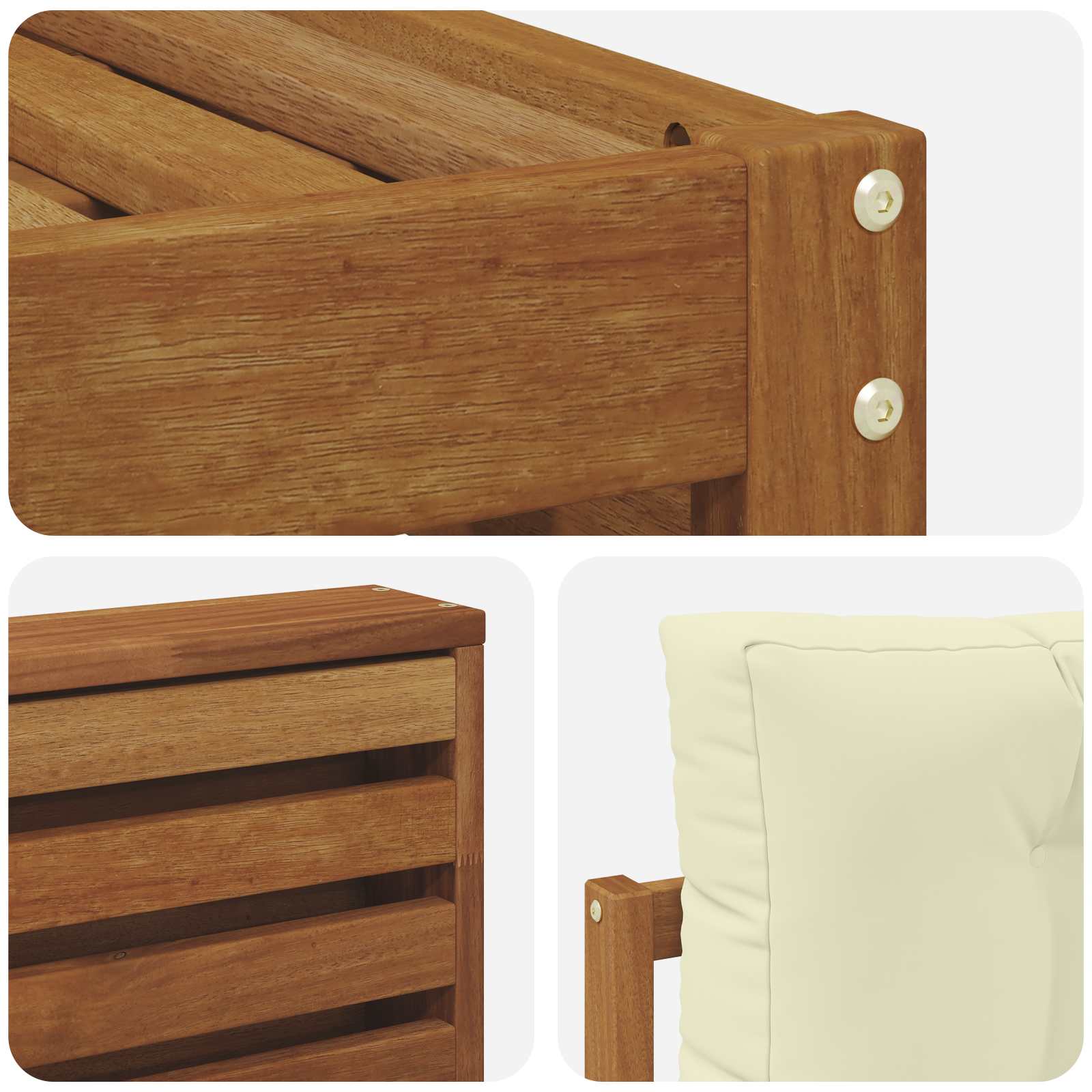 Set vanjskih sofa Prirodna i krem 257,5 x 162,5 x 73 cm