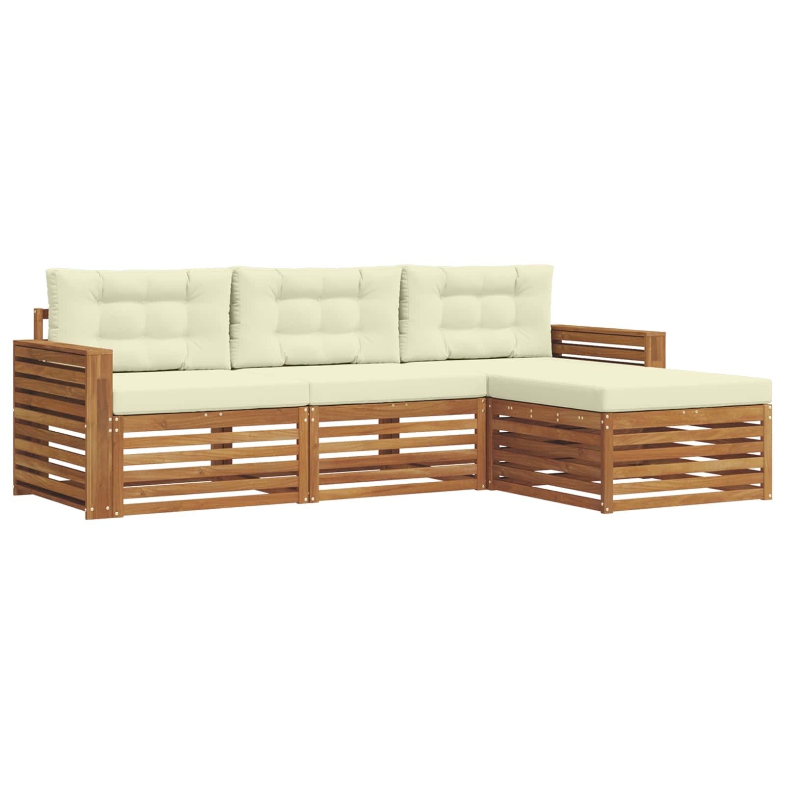 Set vanjskih sofa Prirodna i krem 257,5 x 162,5 x 73 cm
