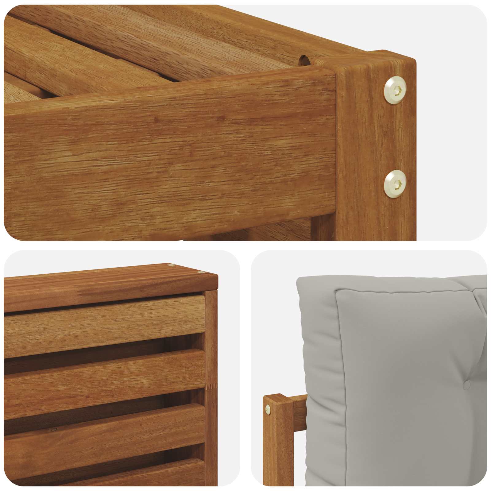 Set vanjskih sofa s jastukom Prirodna i svijetlo siva