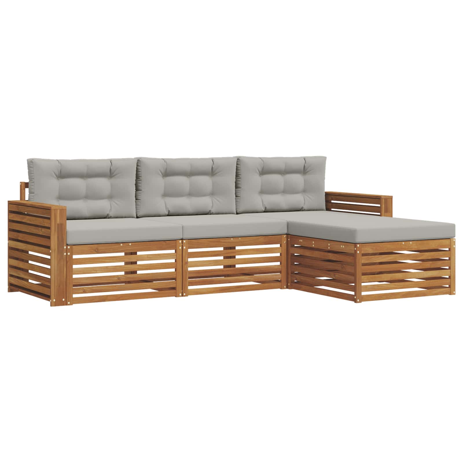 Set vanjskih sofa s jastukom Prirodna i svijetlo siva