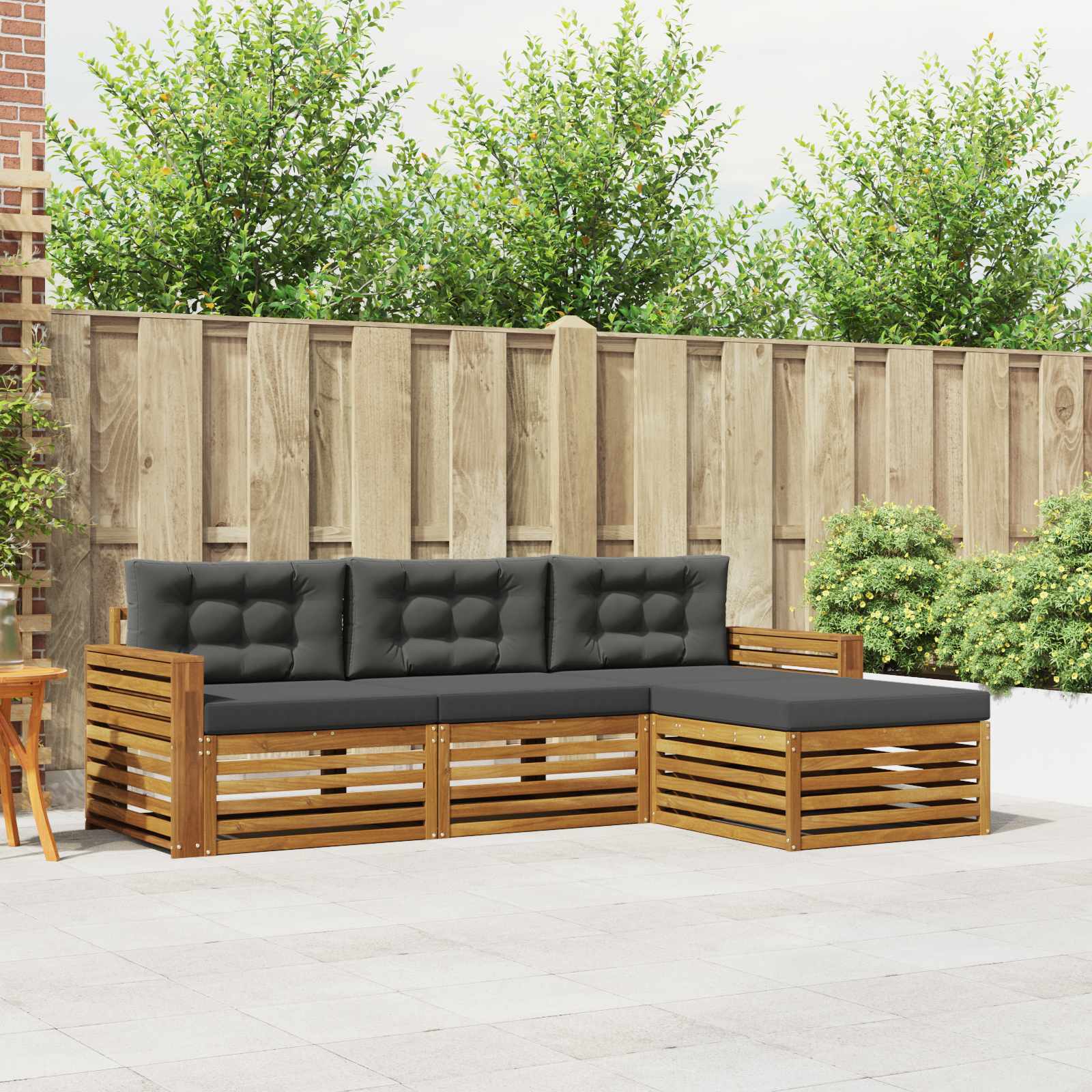 Set vanjskih sofa Prirodna i antracit 257,5 x 162,5 x 73 cm