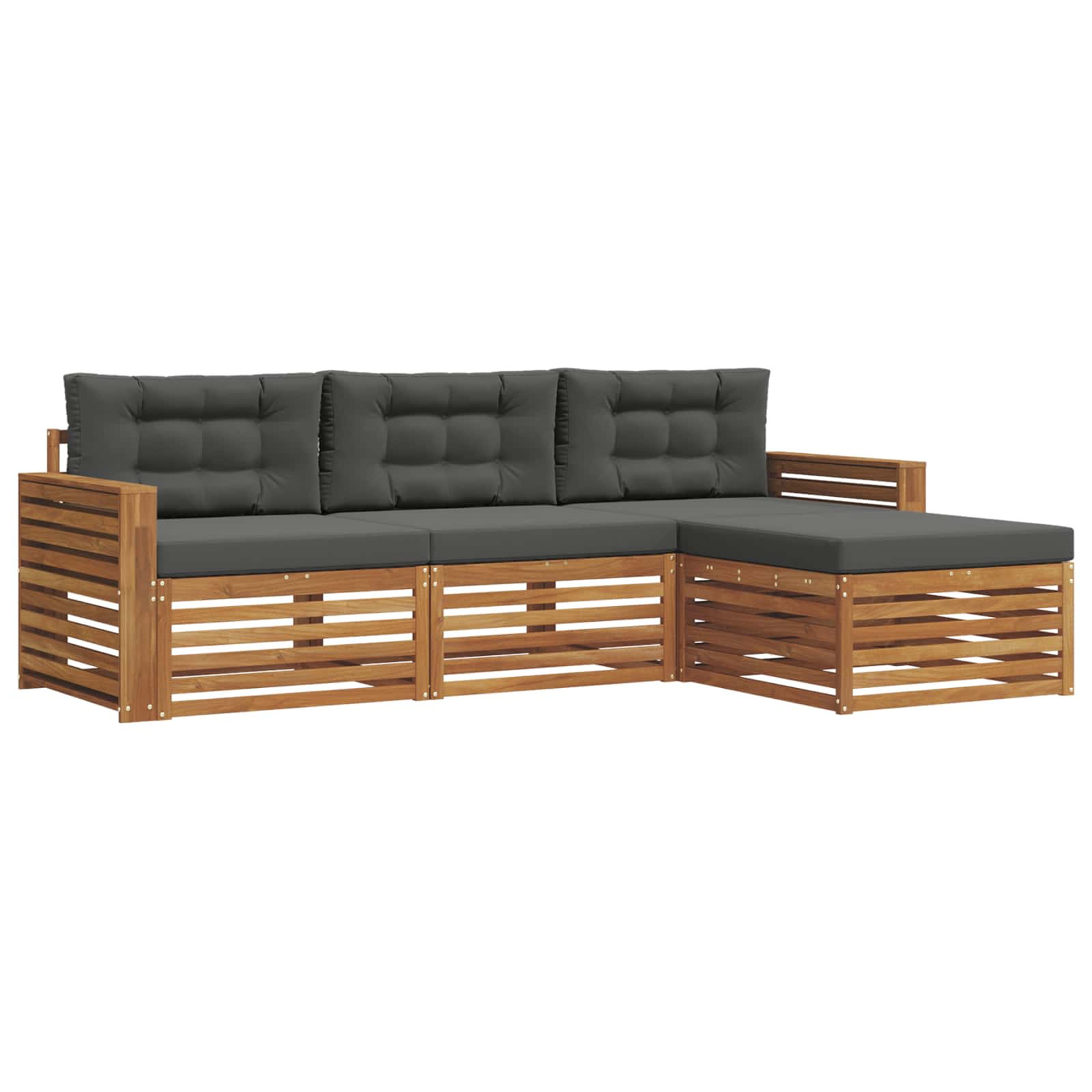 Set vanjskih sofa Prirodna i antracit 257,5 x 162,5 x 73 cm