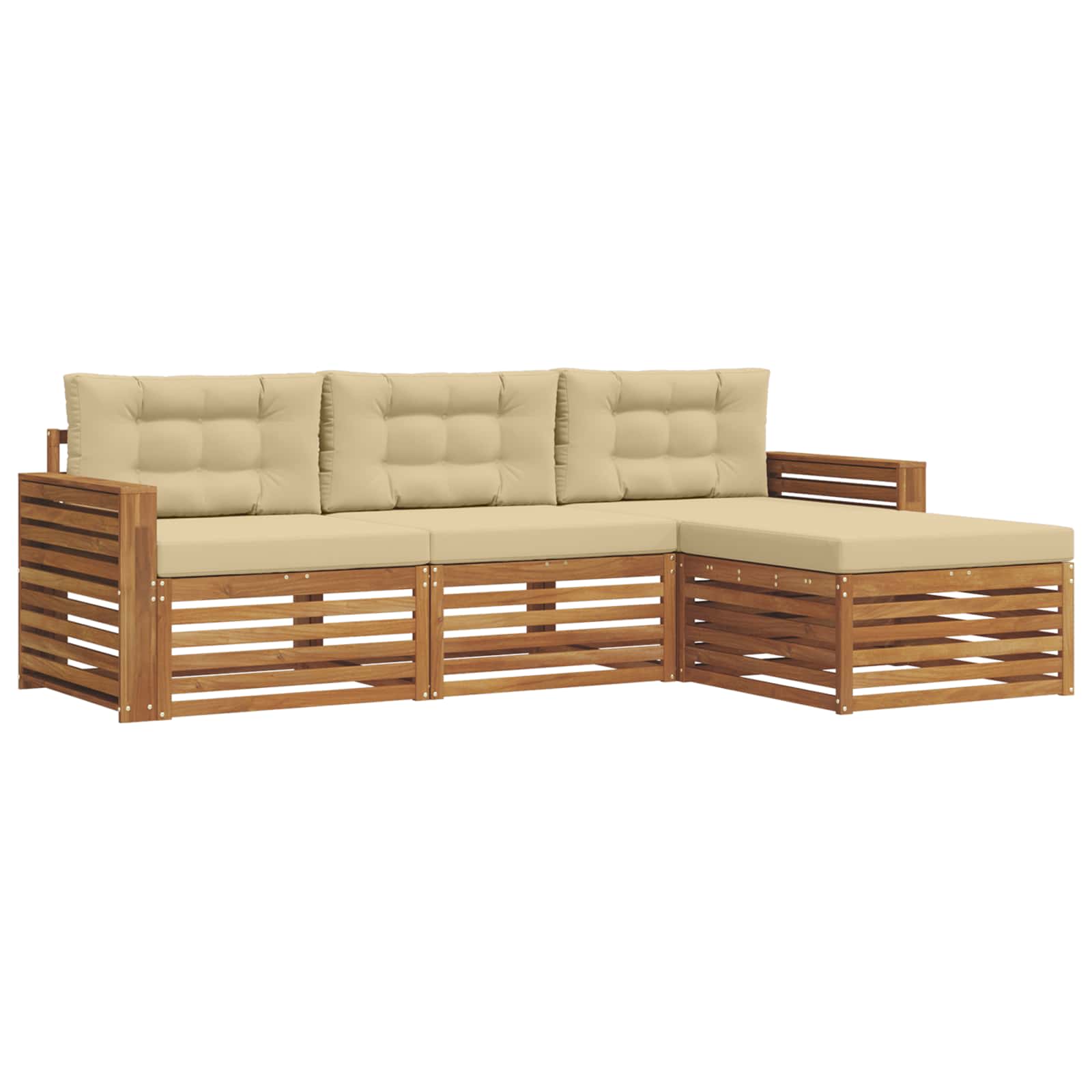 Set vanjskih sofa Prirodna i bež 257,5 x 162,5 x 73 cm