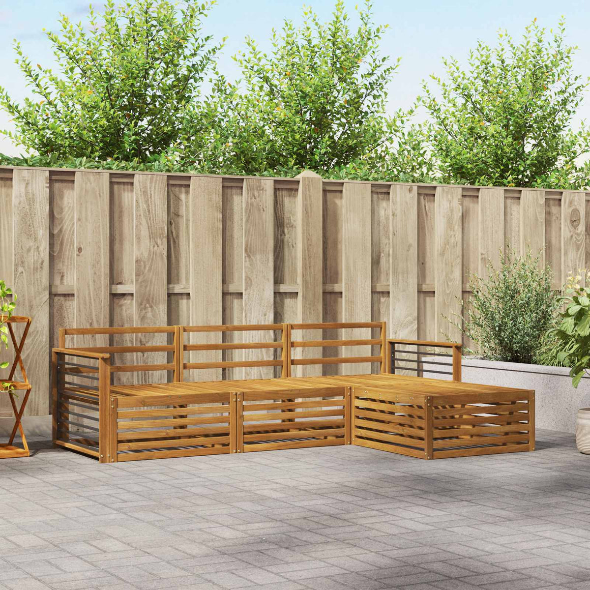 Set vanjskih sofa 4 kom. Prirodna Čvrsto drvo akacije