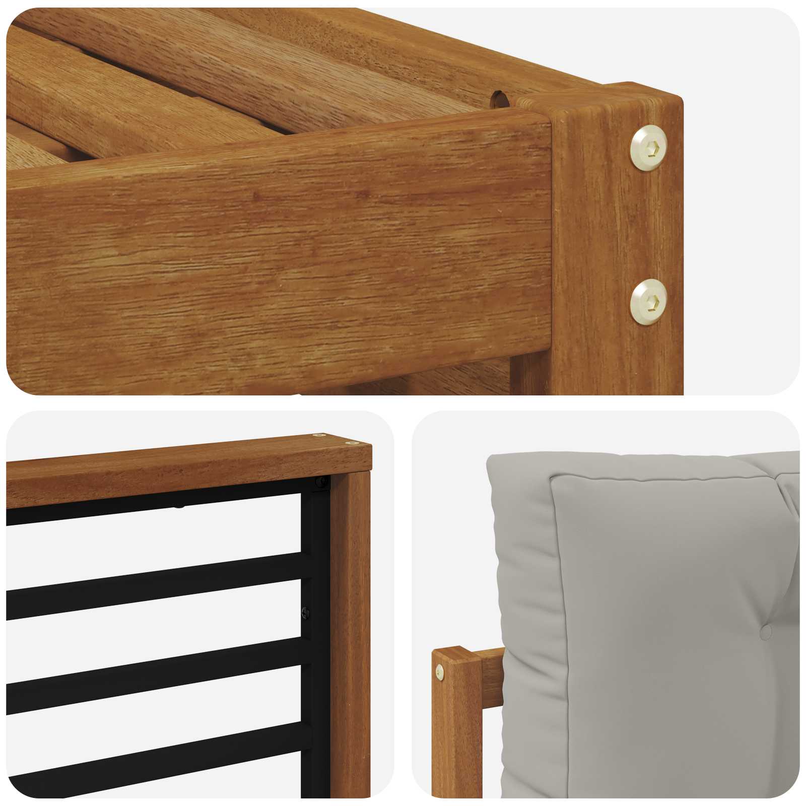 Set vanjskih sofa s jastukom Prirodna i svijetlo siva