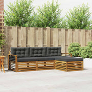 Set vanjskih sofa 4 kom. Prirodna i antracit