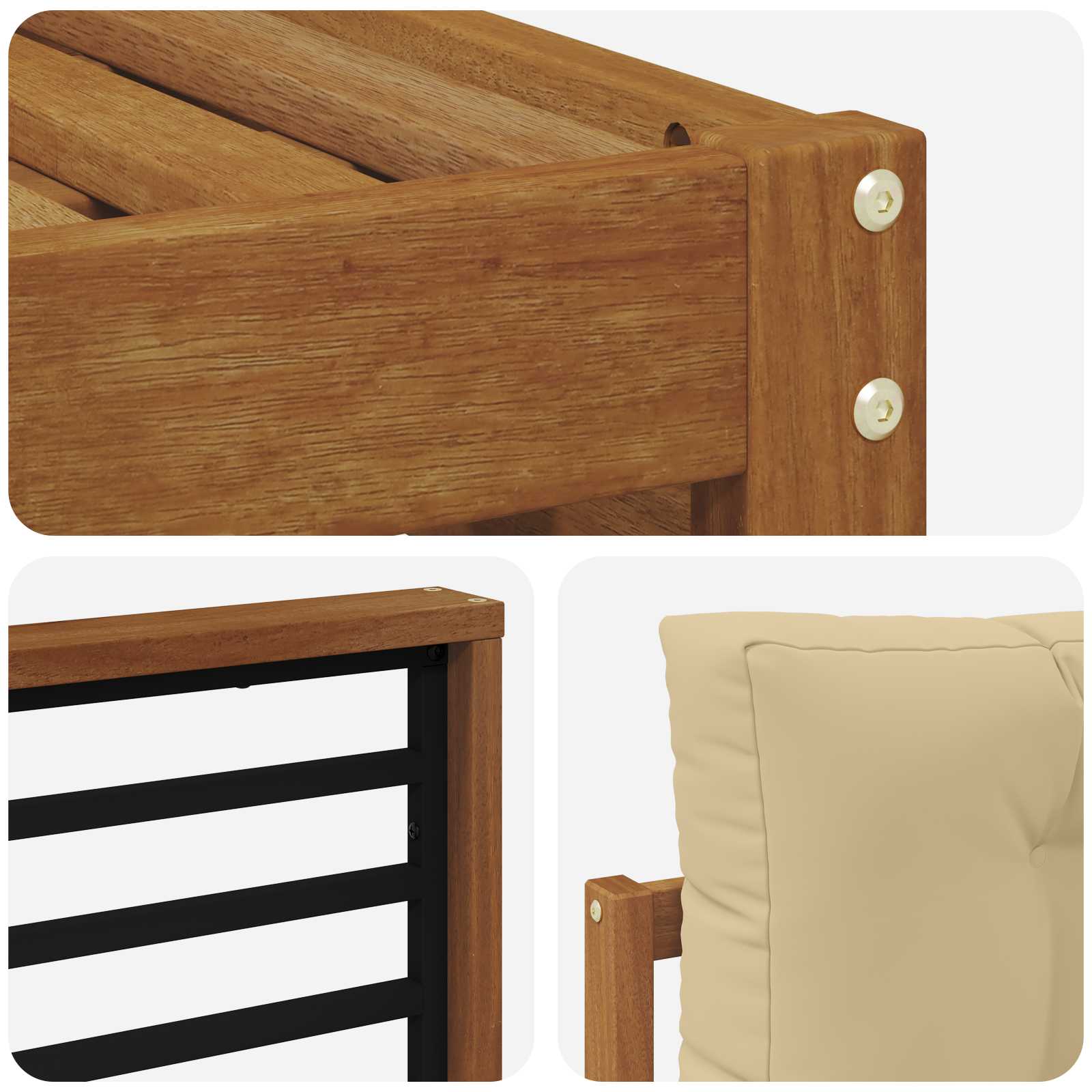 Set vanjskih sofa Prirodna i bež 249,5 x 162,5 x 73 cm