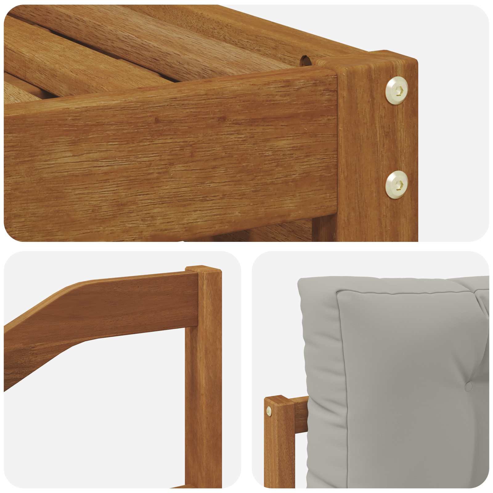 Set vanjskih sofa s jastukom Prirodna i svijetlo siva