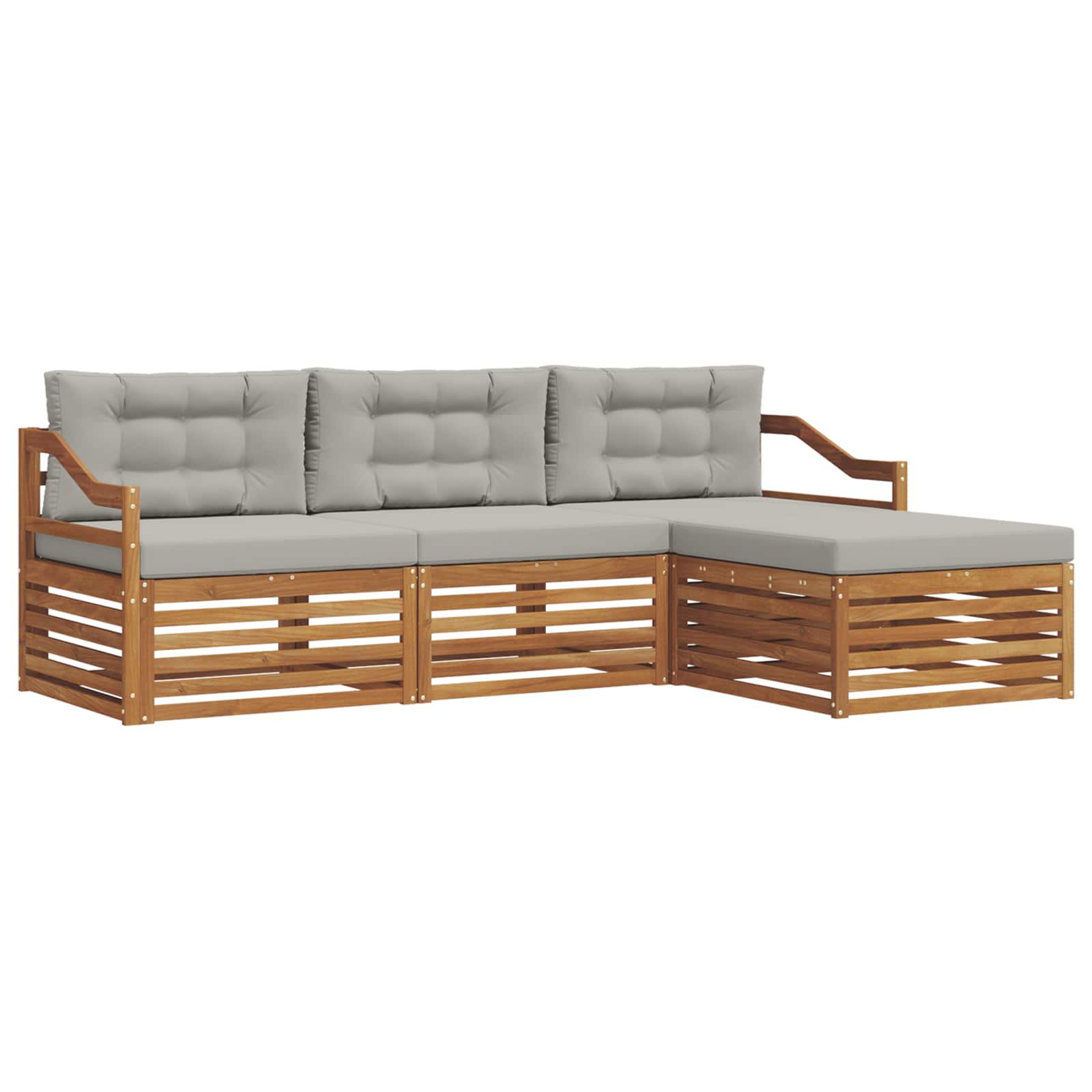 Set vanjskih sofa s jastukom Prirodna i svijetlo siva