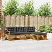 Set vanjskih sofa Prirodna i antracit 245,5 x 162,5 x 73 cm