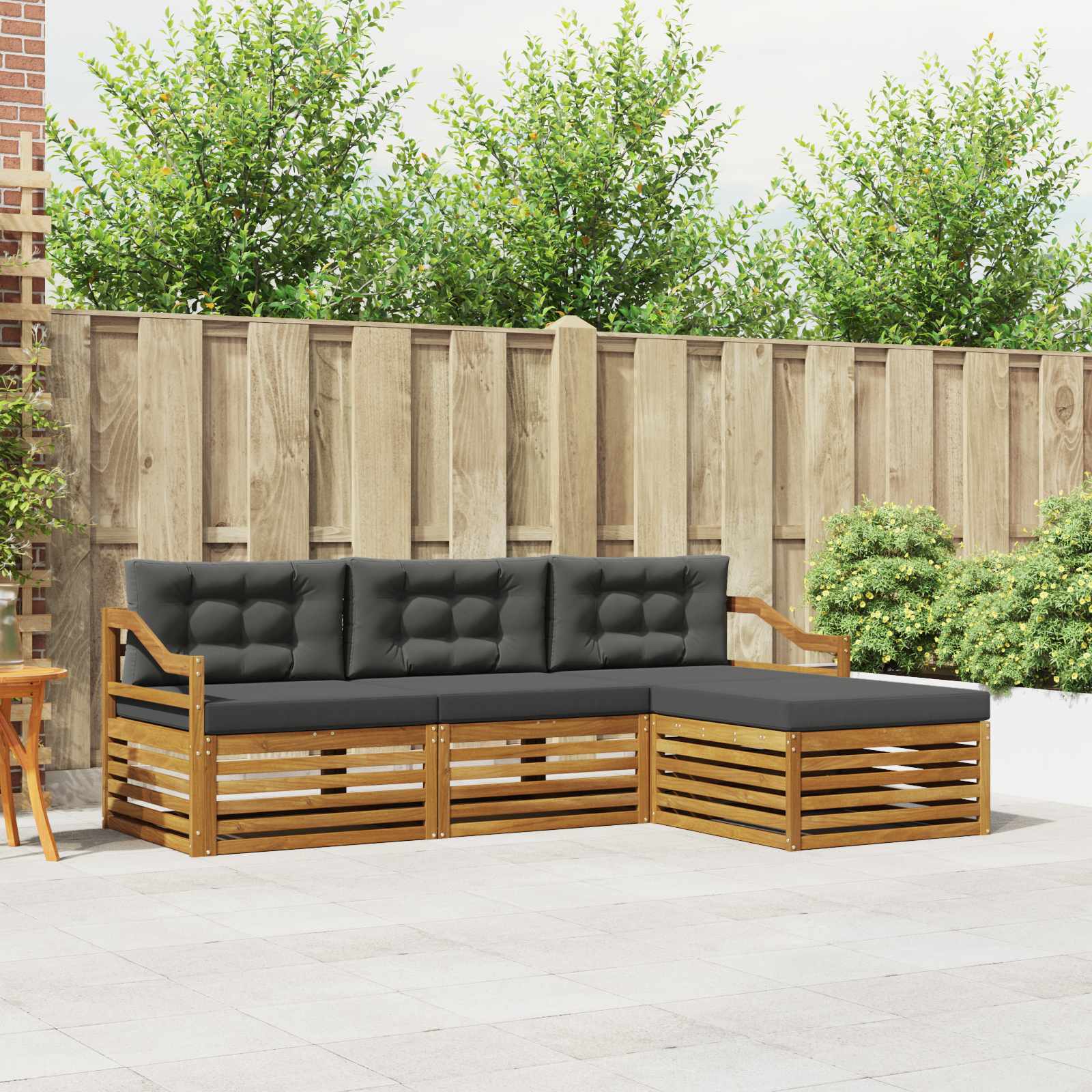 Set vanjskih sofa Prirodna i antracit 245,5 x 162,5 x 73 cm