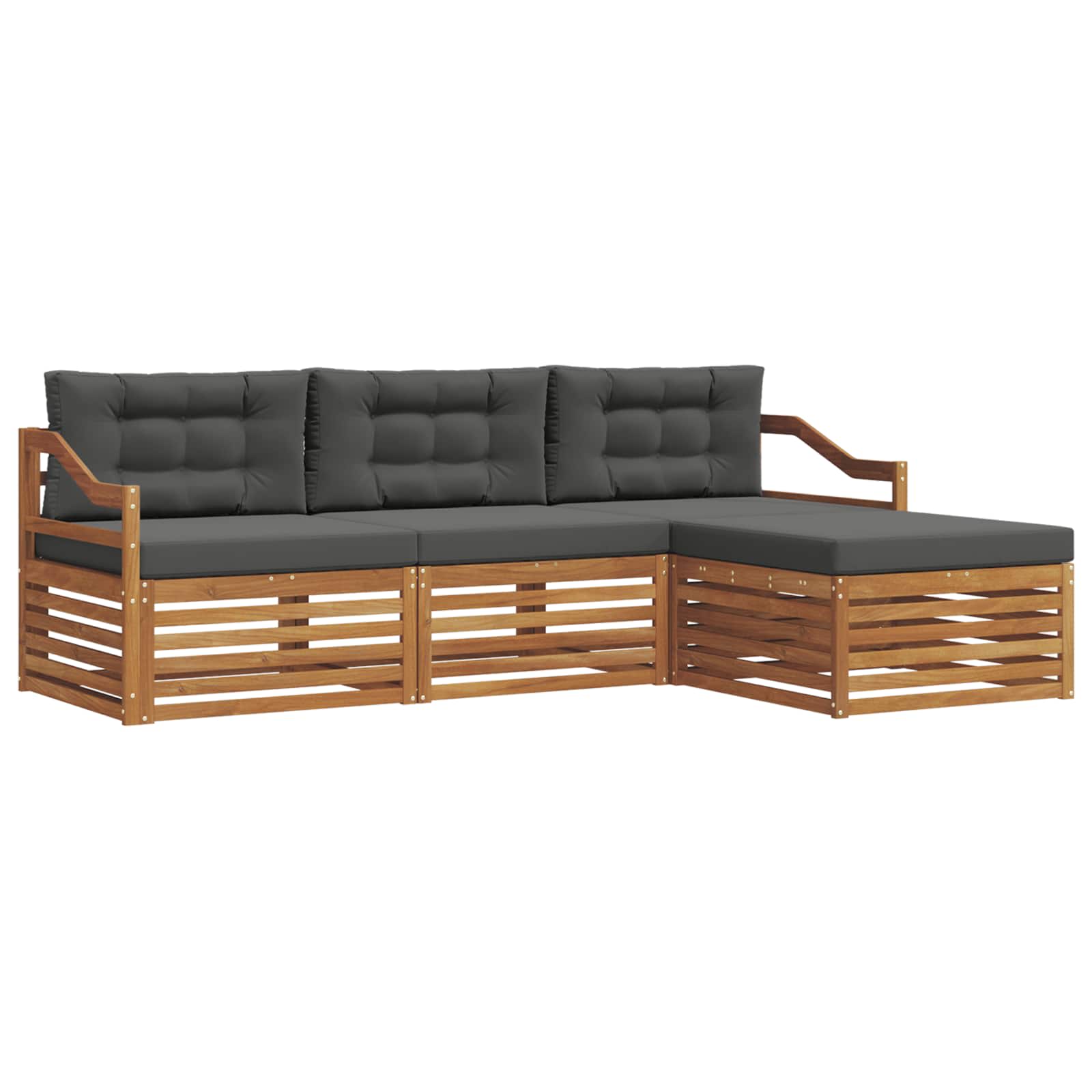 Set vanjskih sofa Prirodna i antracit 245,5 x 162,5 x 73 cm