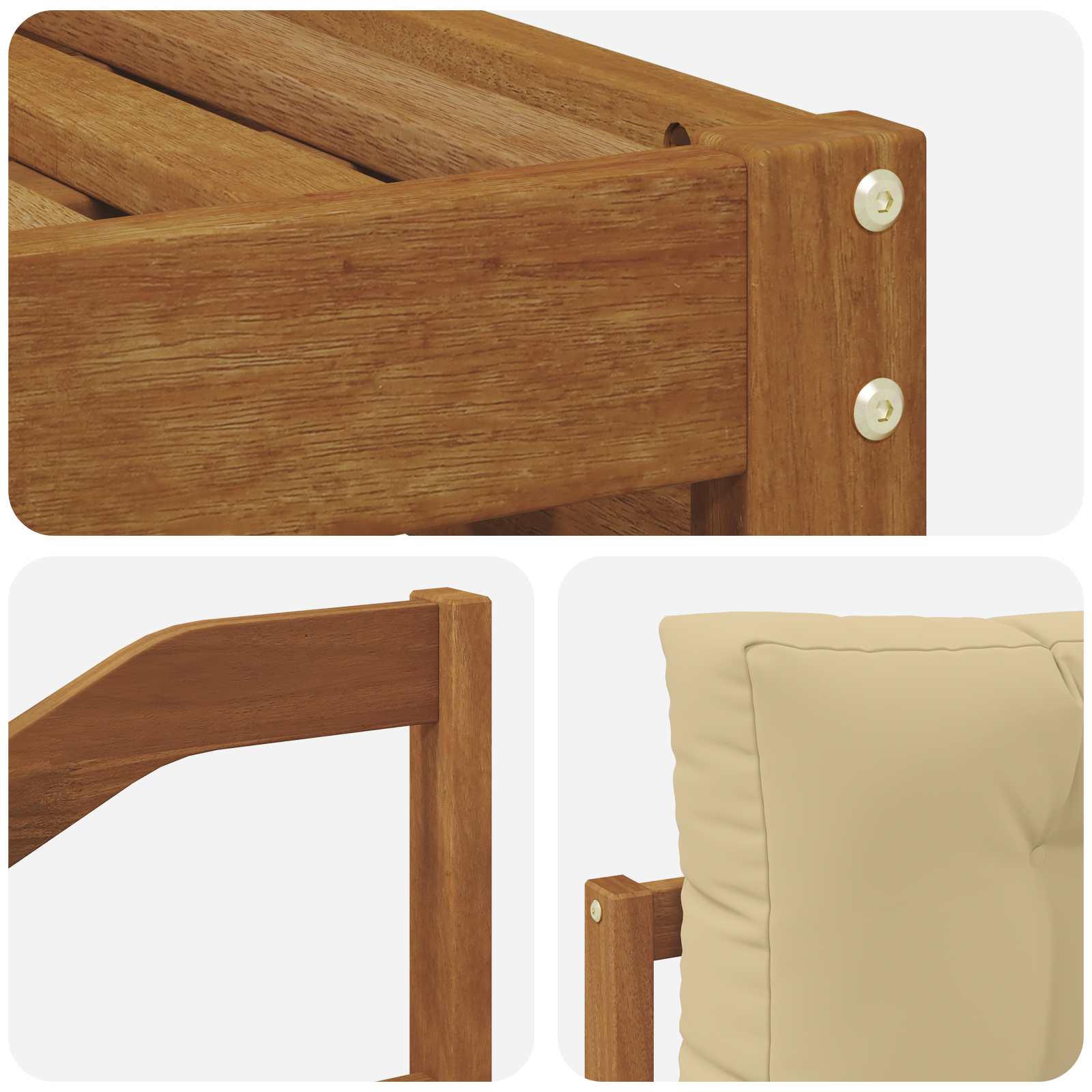 Set vanjskih sofa Prirodna i bež 245,5 x 162,5 x 73 cm