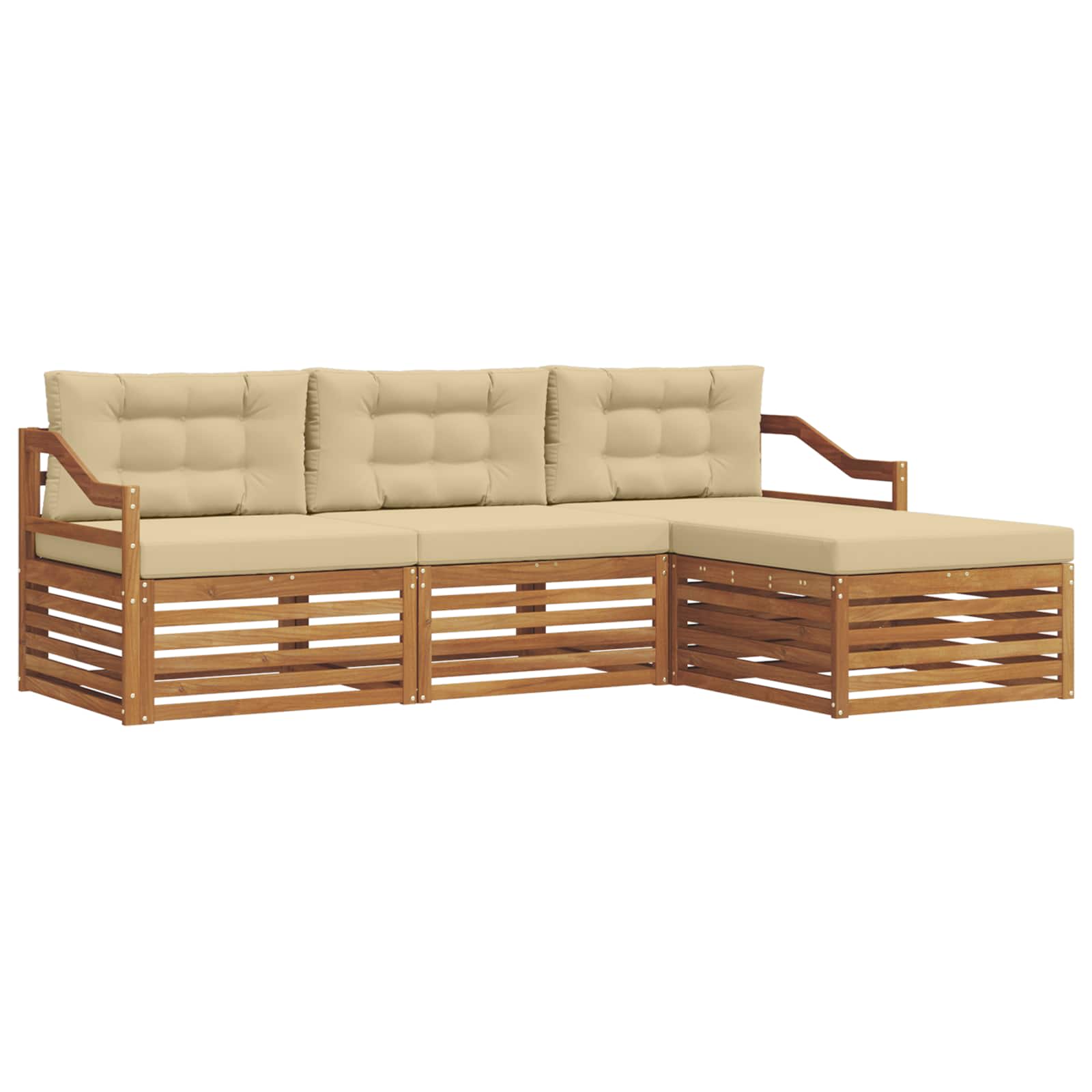 Set vanjskih sofa Prirodna i bež 245,5 x 162,5 x 73 cm