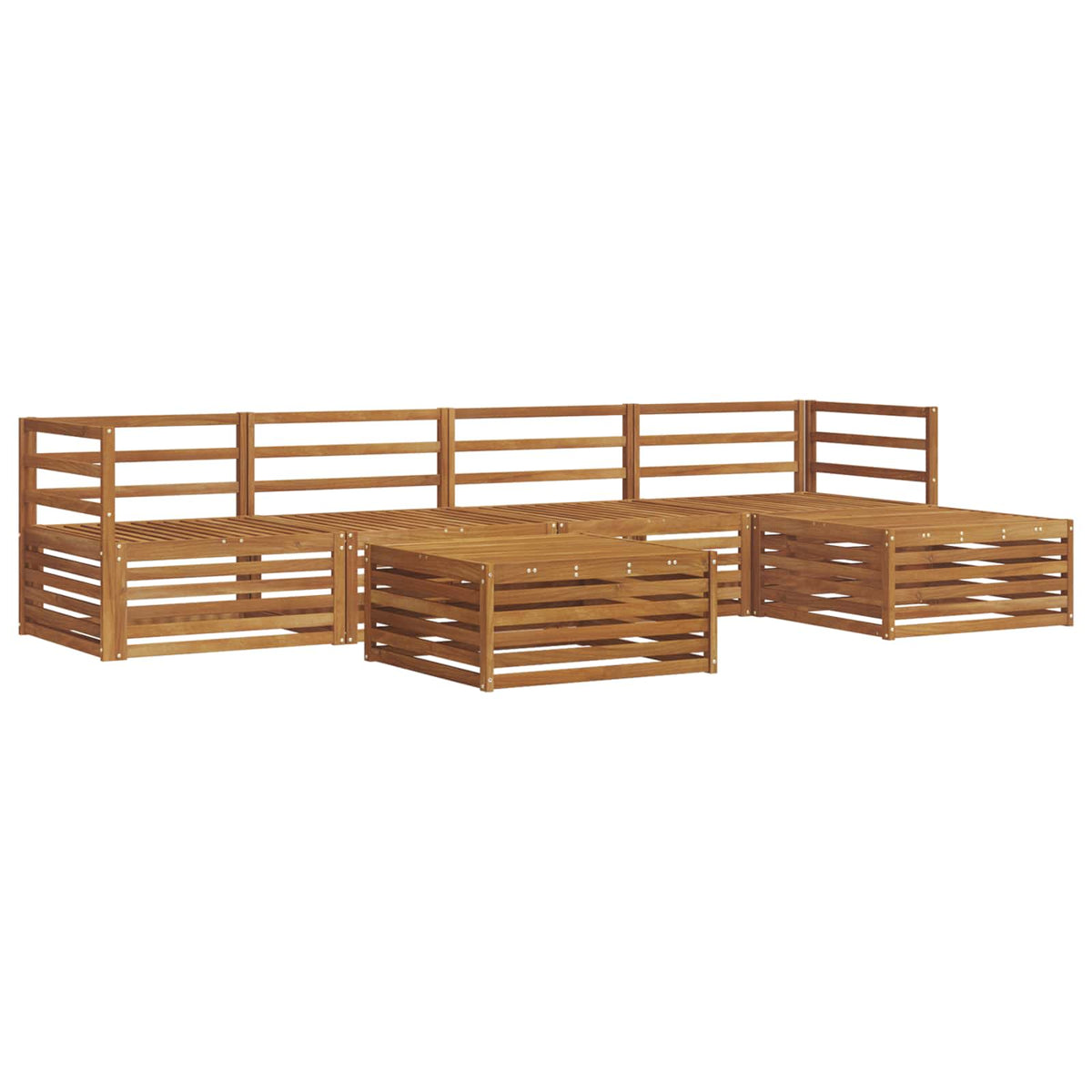 Set vanjskih sofa 6 kom. Prirodna Čvrsto drvo akacije