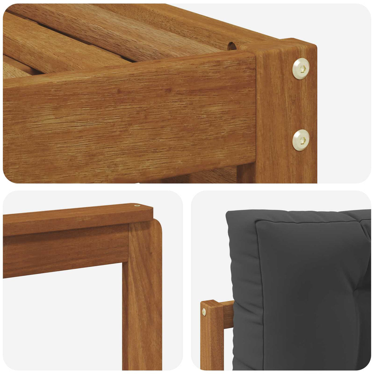 Set vanjskih sofa 6 kom. Prirodna i antracit