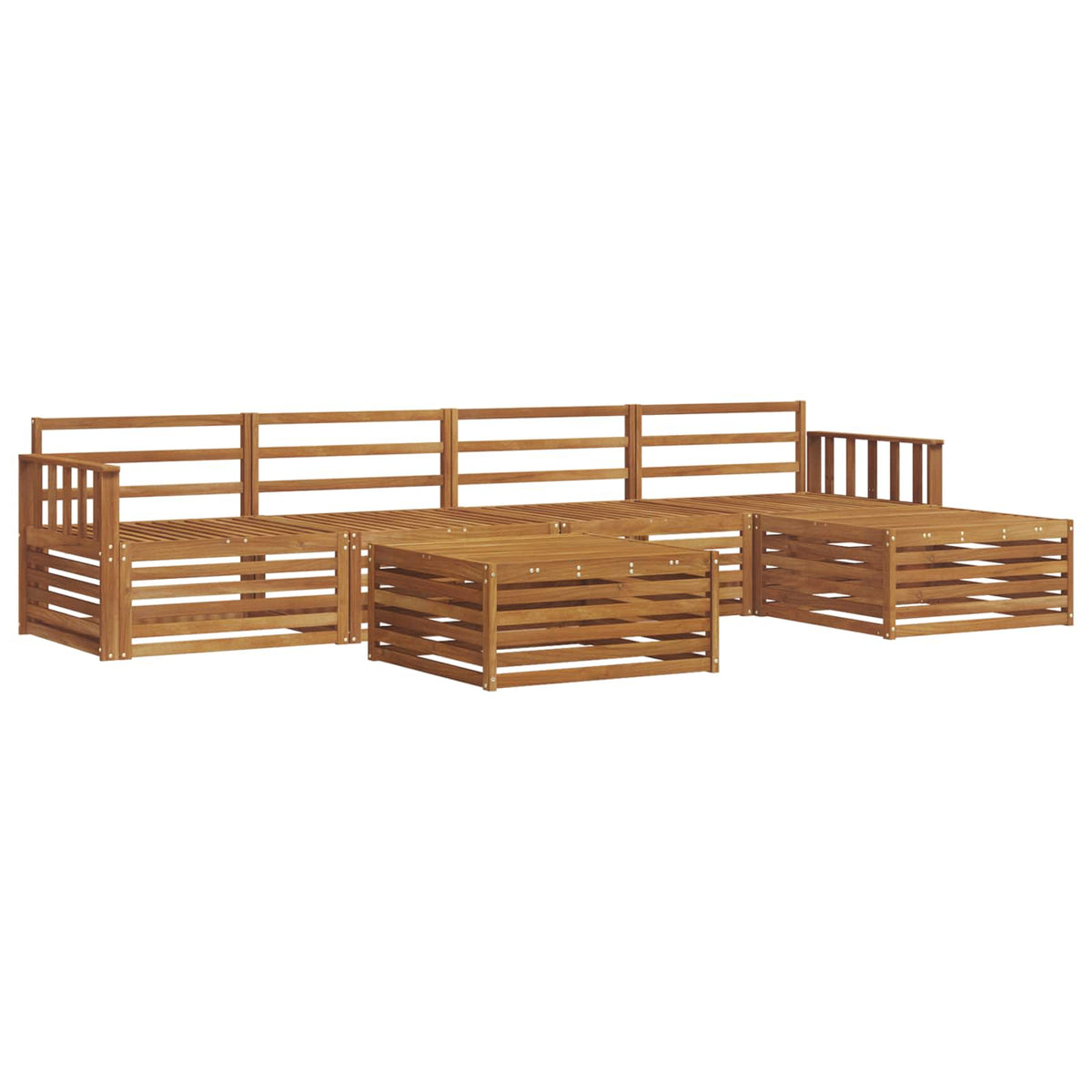 Set vanjskih sofa 6 kom. Prirodna Čvrsto drvo akacije