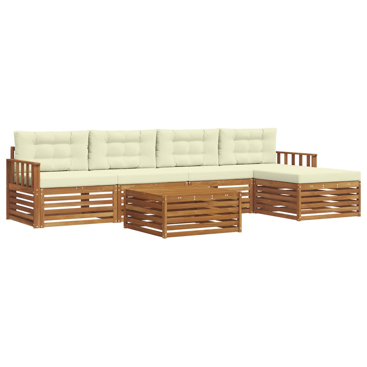 Set vanjskih sofa 6 kom. Prirodna i krem