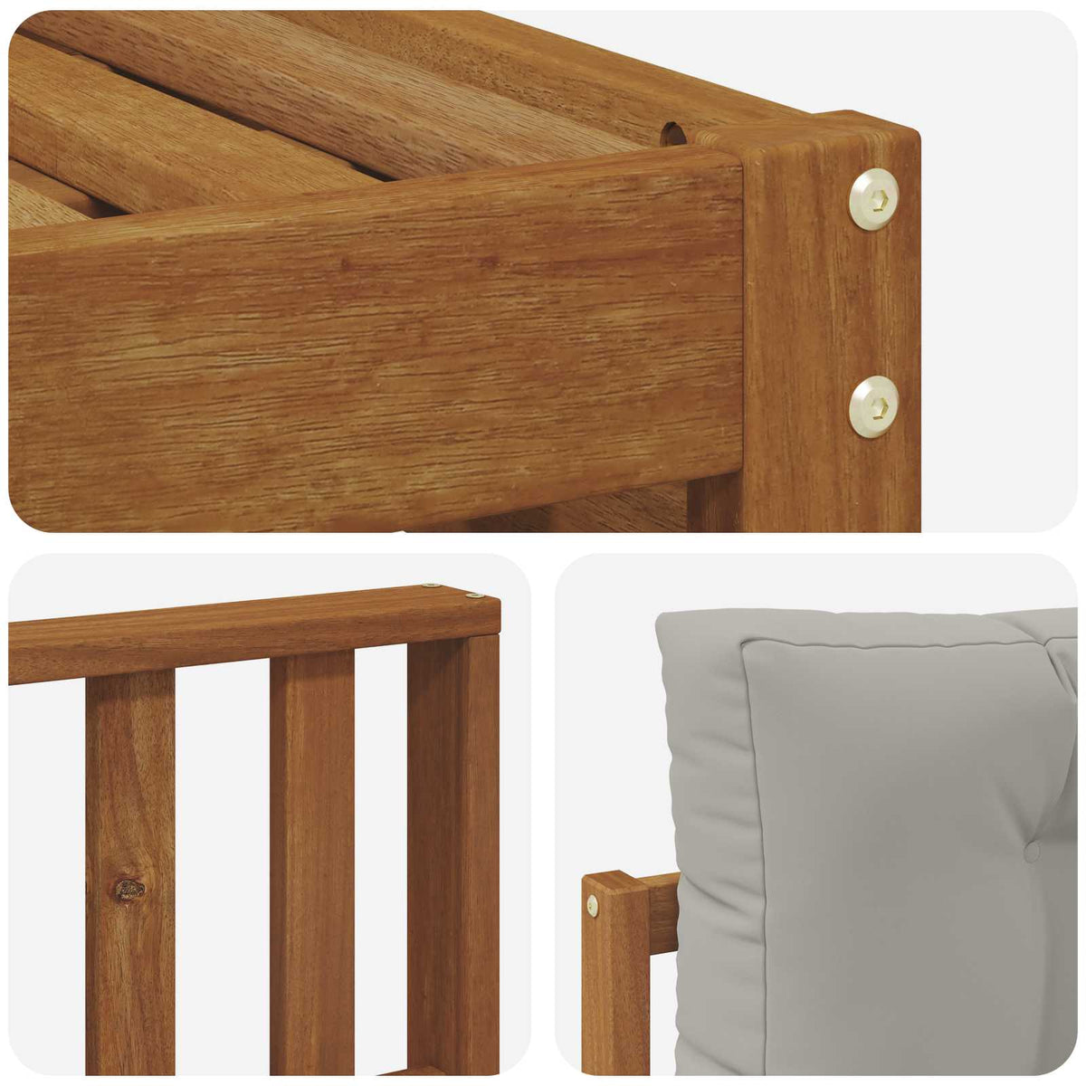 Set vanjskih sofa 6 kom. Prirodna i svijetlo siva