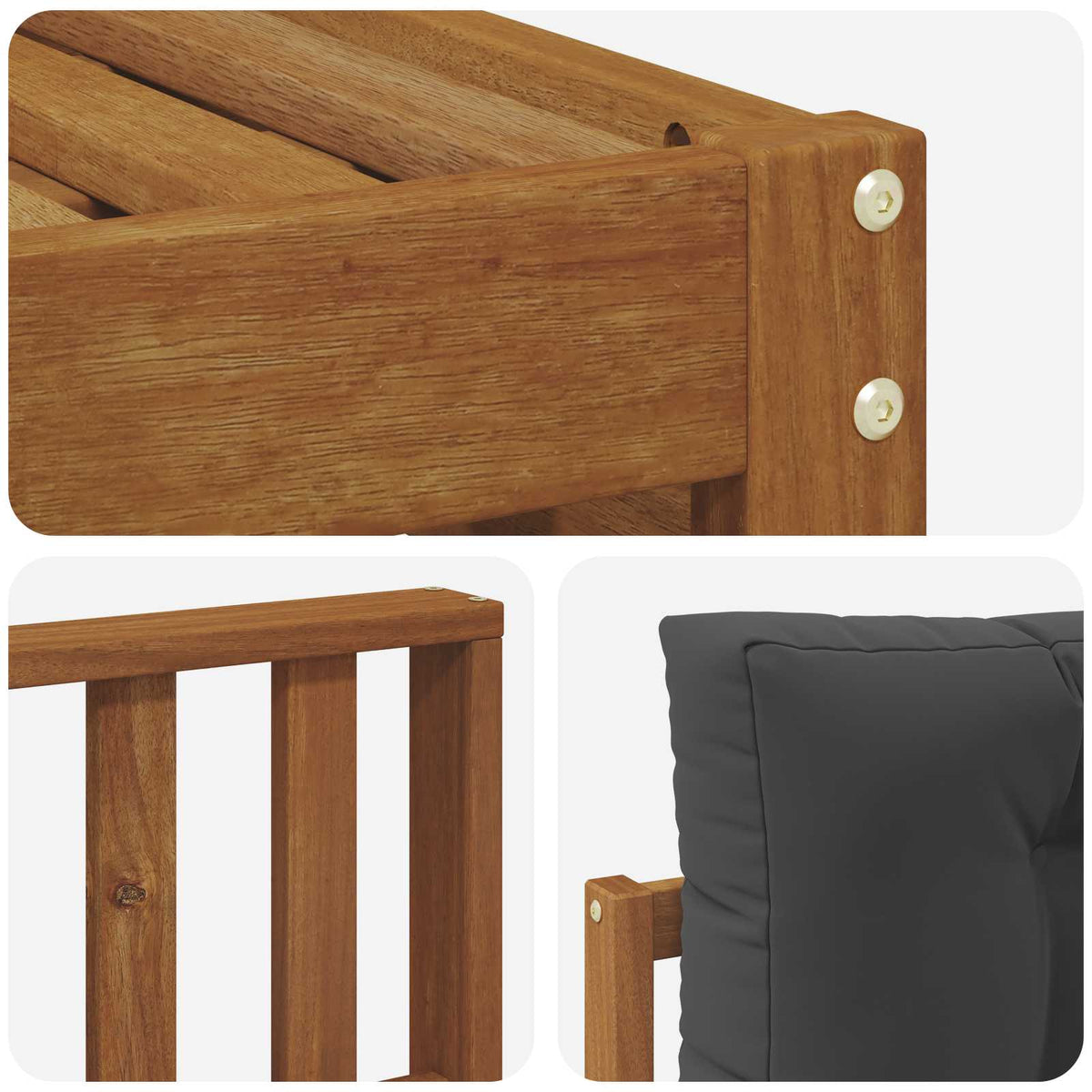 Set vanjskih sofa 6 kom. Prirodna i antracit