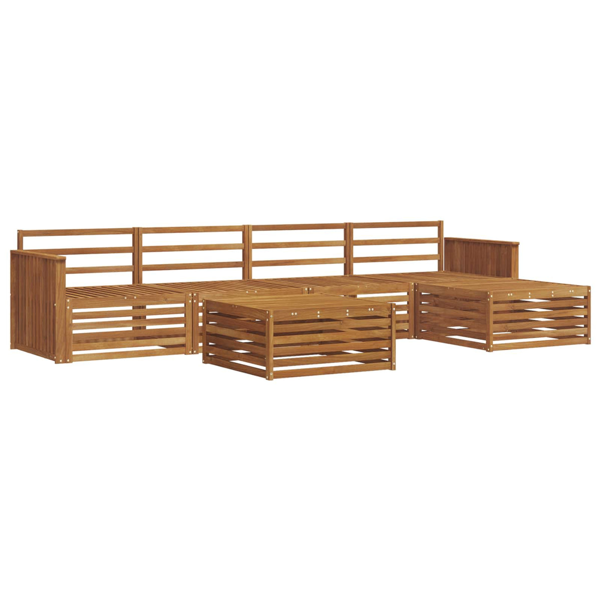 Set vanjskih sofa 6 kom. Prirodna Čvrsto drvo akacije