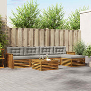 Set vanjskih sofa 6 kom. Prirodna i svijetlo siva
